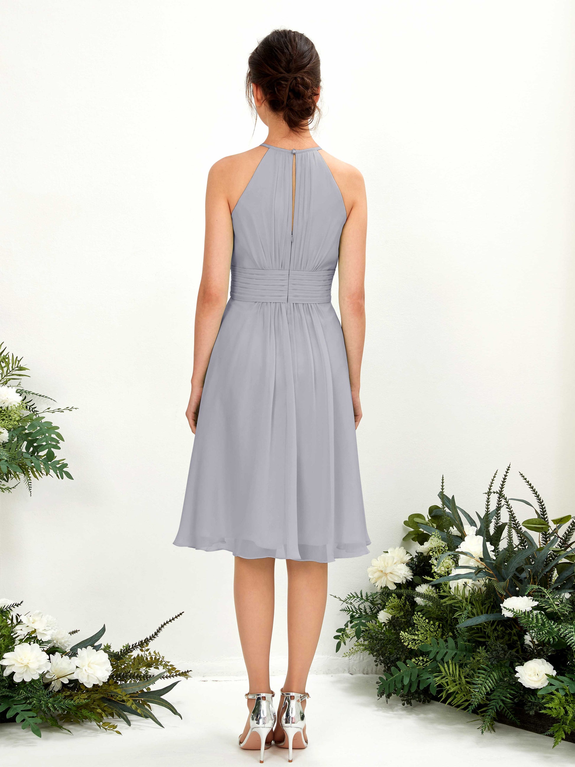 Cathie Dusty Lavender Halter Midi Dress