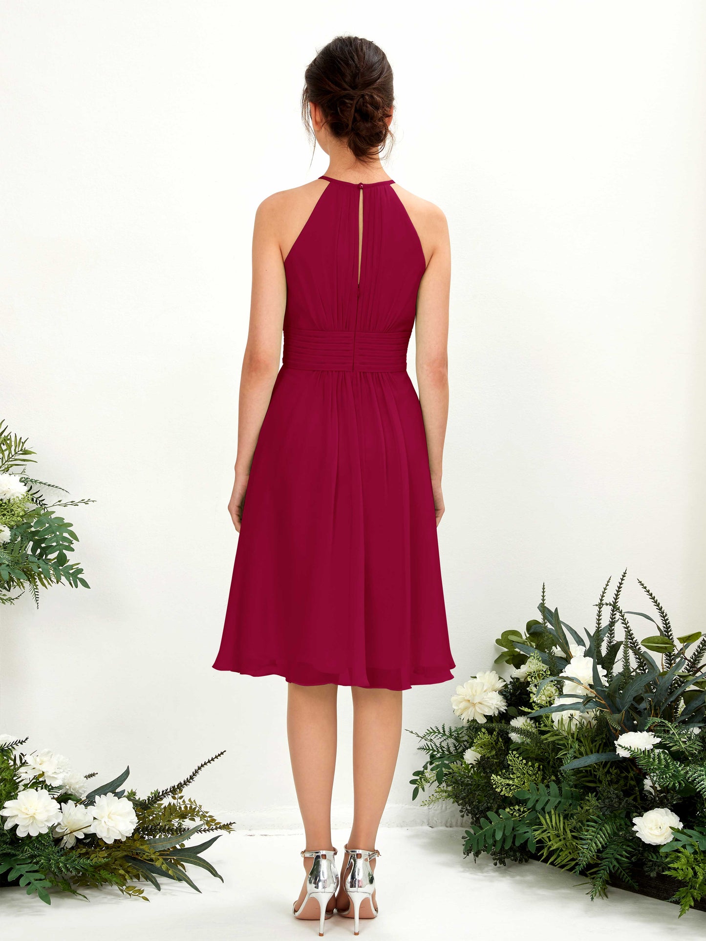 Cathie Jester Red Halter Midi Dress