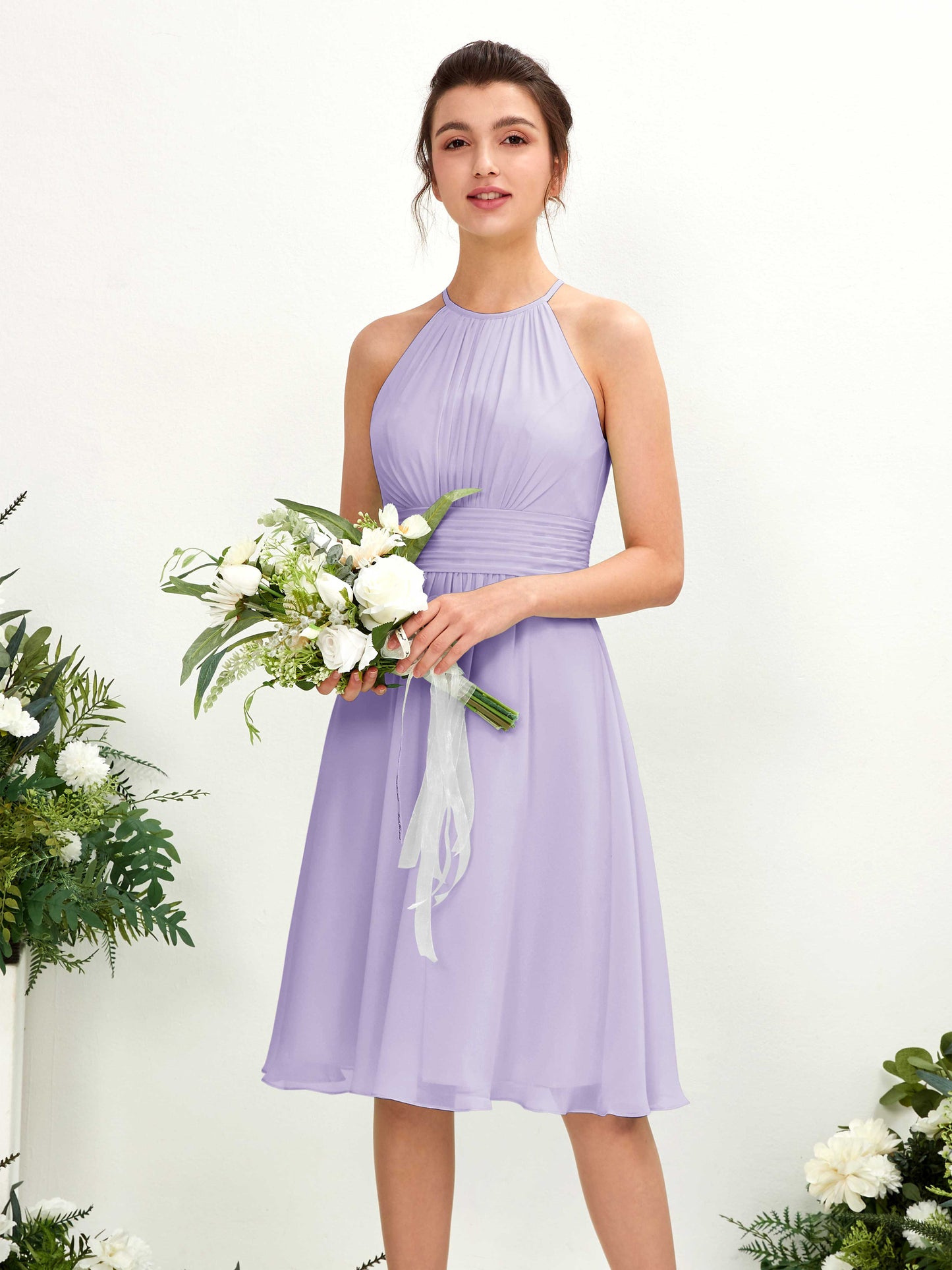 Cathie Lilac Halter Midi Dress