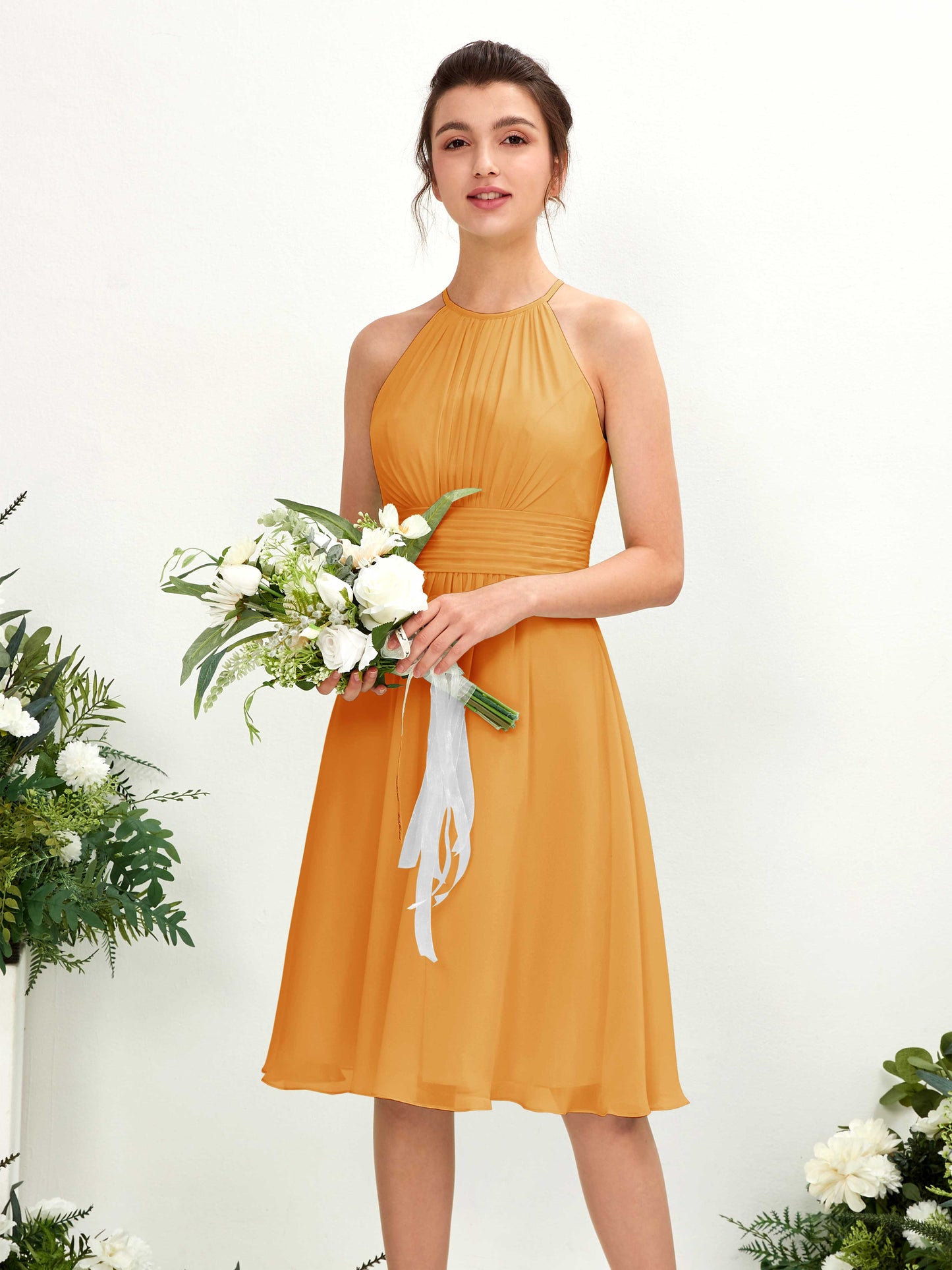 Cathie Mango Halter Midi Dress