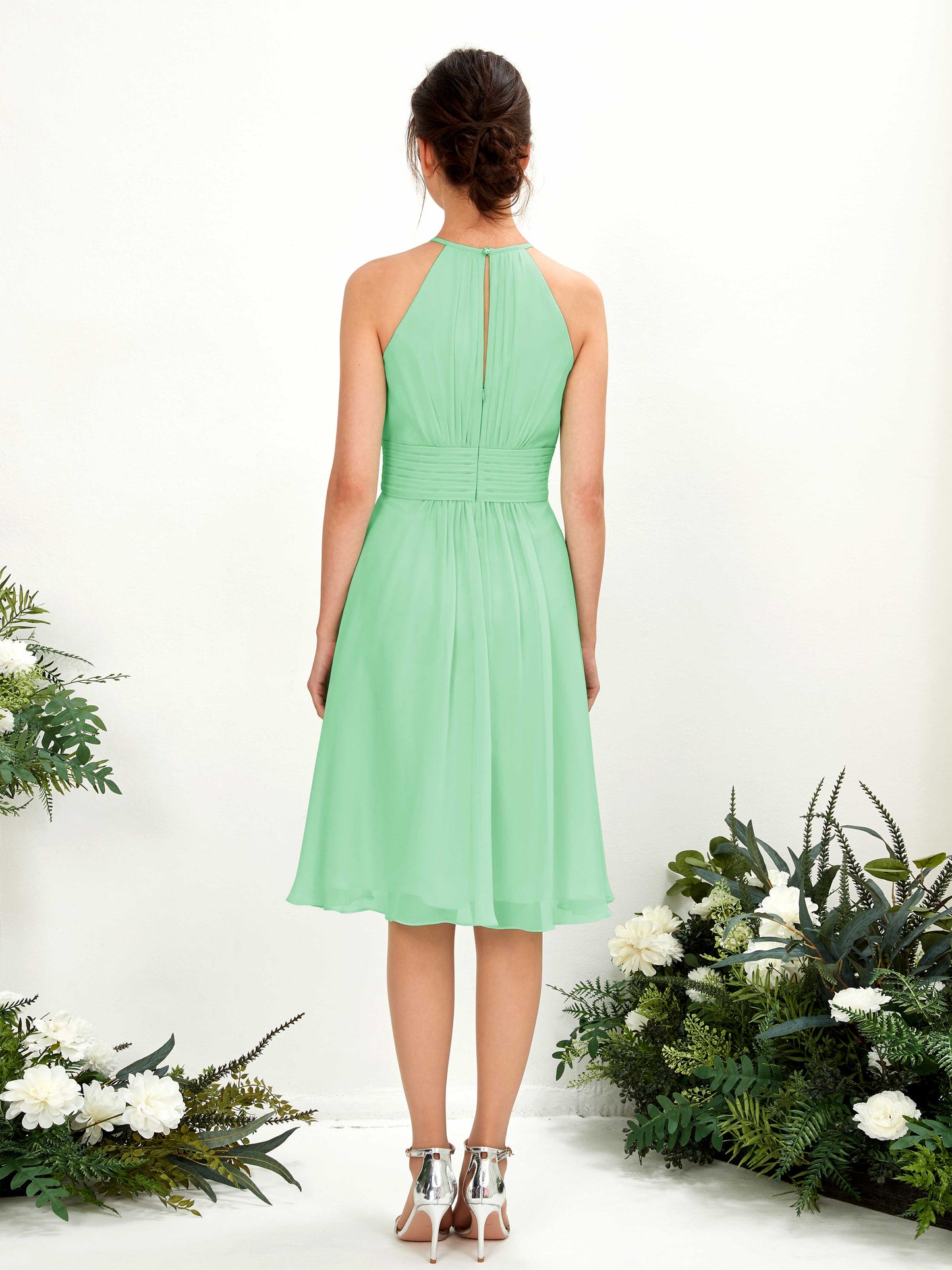 Cathie Mint Green Halter Midi Dress