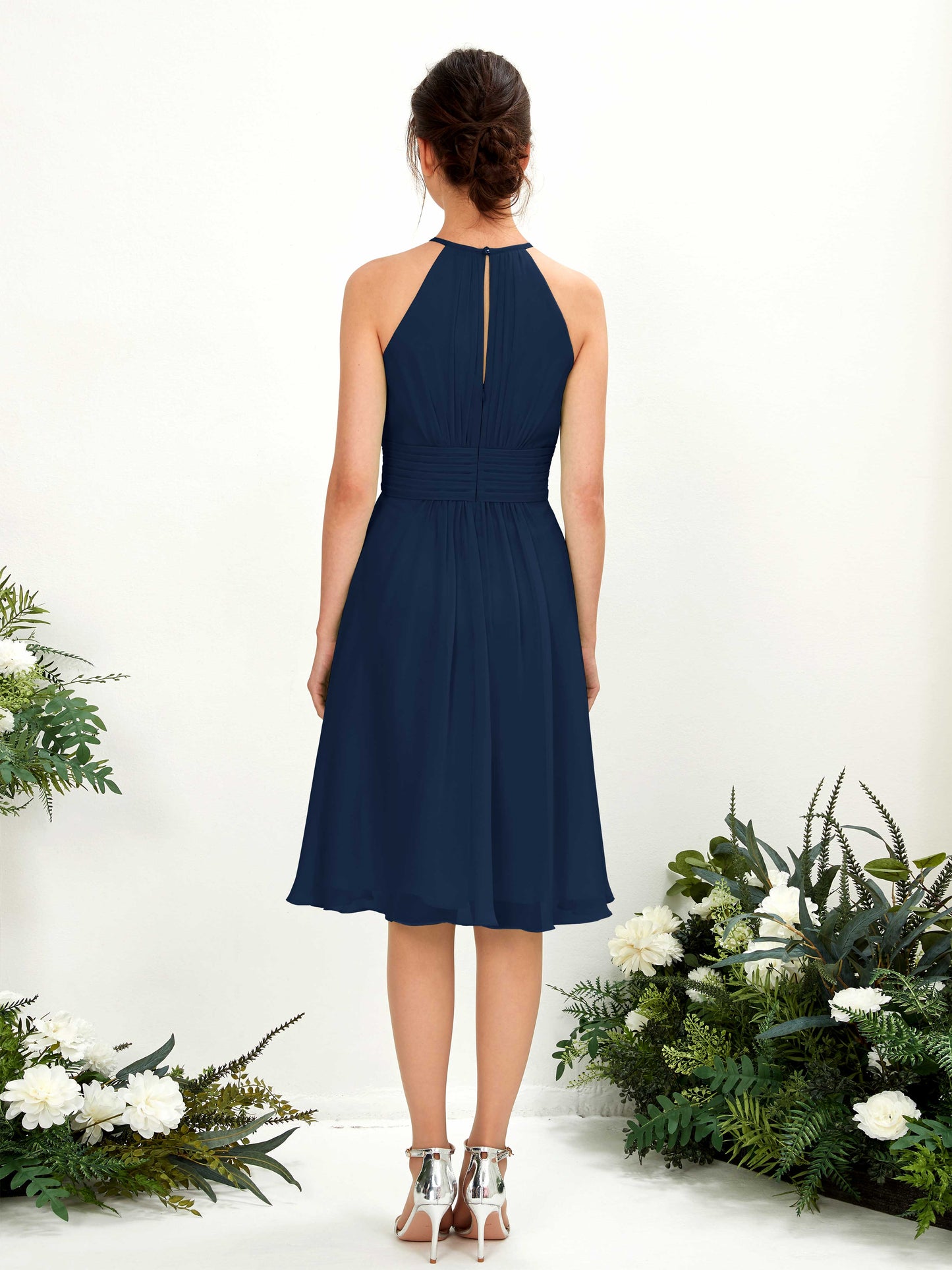 Cathie Navy Halter Midi Dress