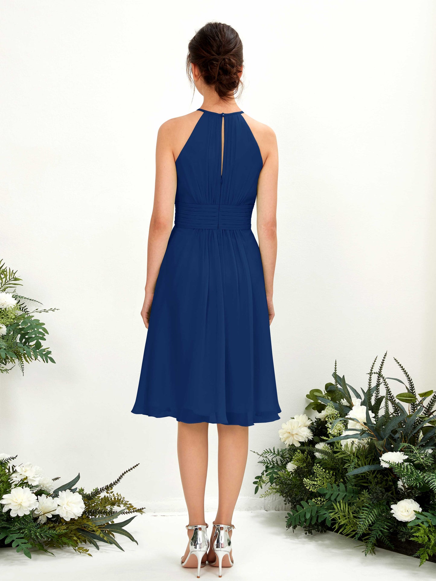 Cathie Royal Blue Halter Midi Dress