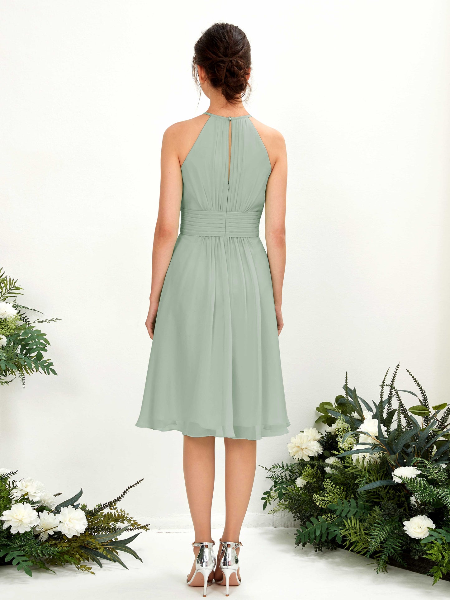 Cathie Sage Green Halter Midi Dress