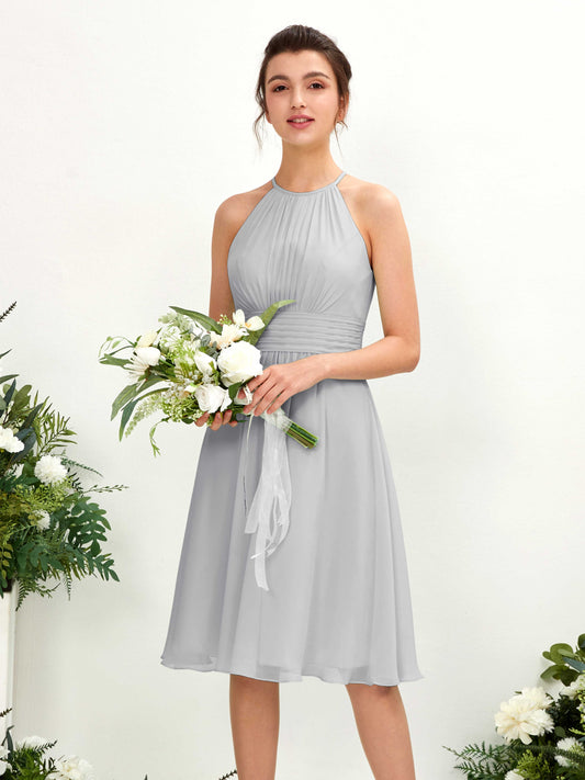 Cathie Silver Halter Midi Dress