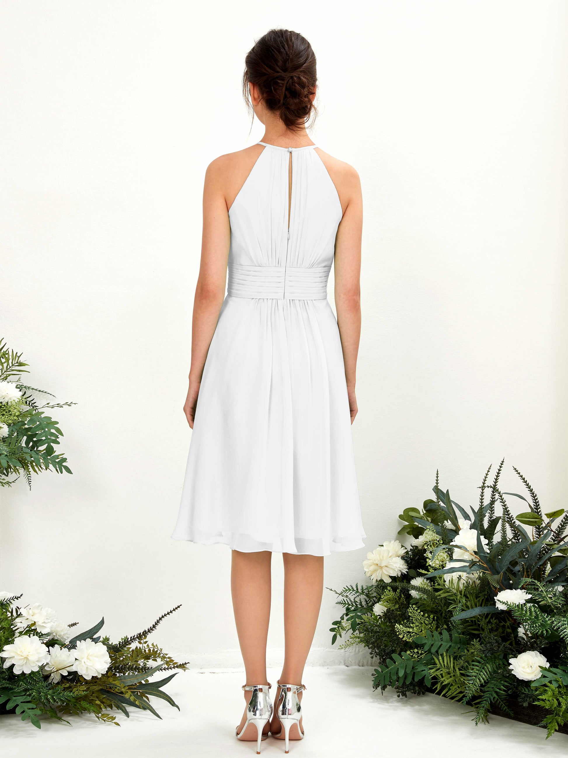 Cathie White Halter Midi Dress