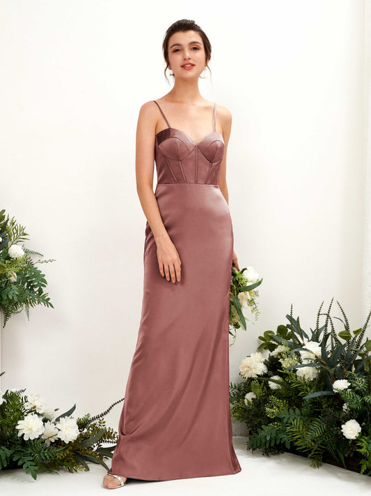 Cathy Desert Rose Satin Sleeveless Maxi Dress