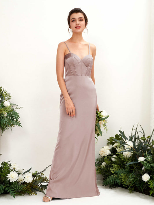 Cathy Dusty Rose Satin Sleeveless Maxi Dress