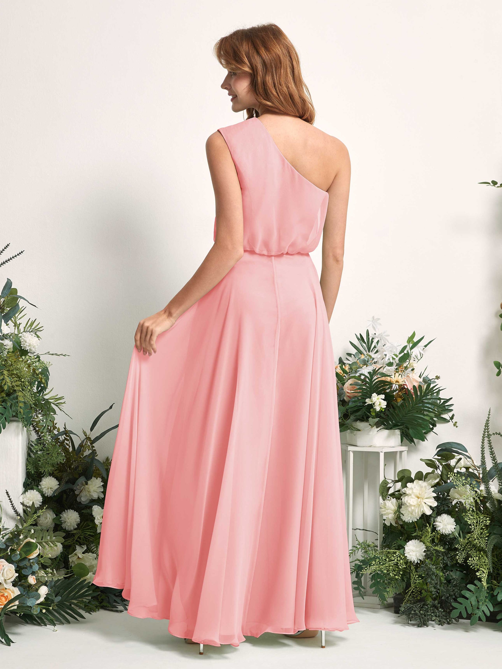 Cecily Ballet Pink One Shoulder Maxi Dress