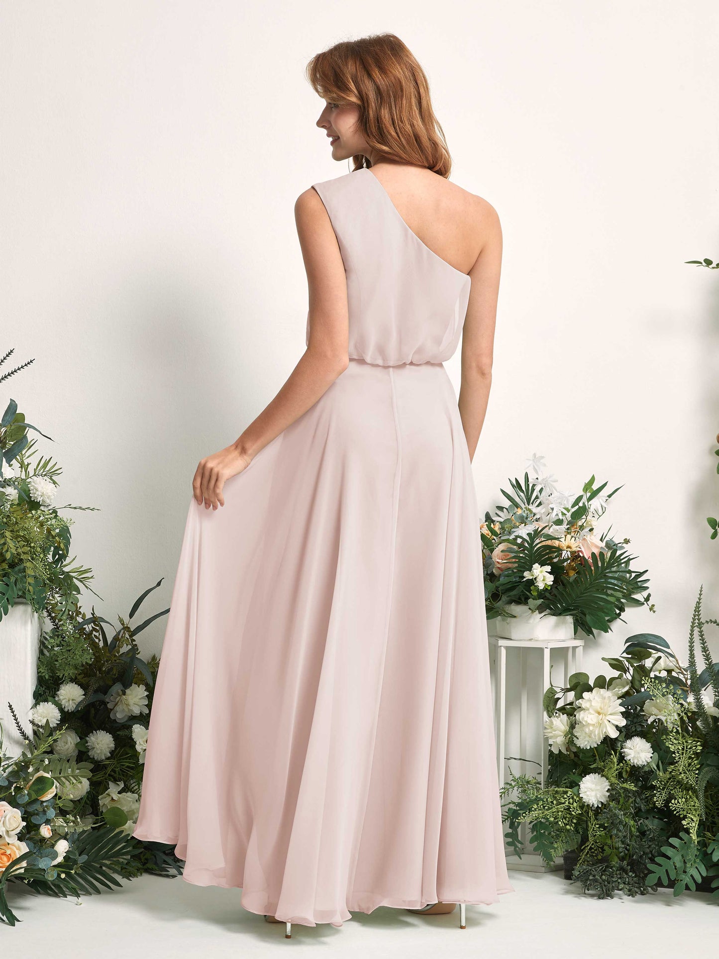 Cecily Biscotti One Shoulder Maxi Dress