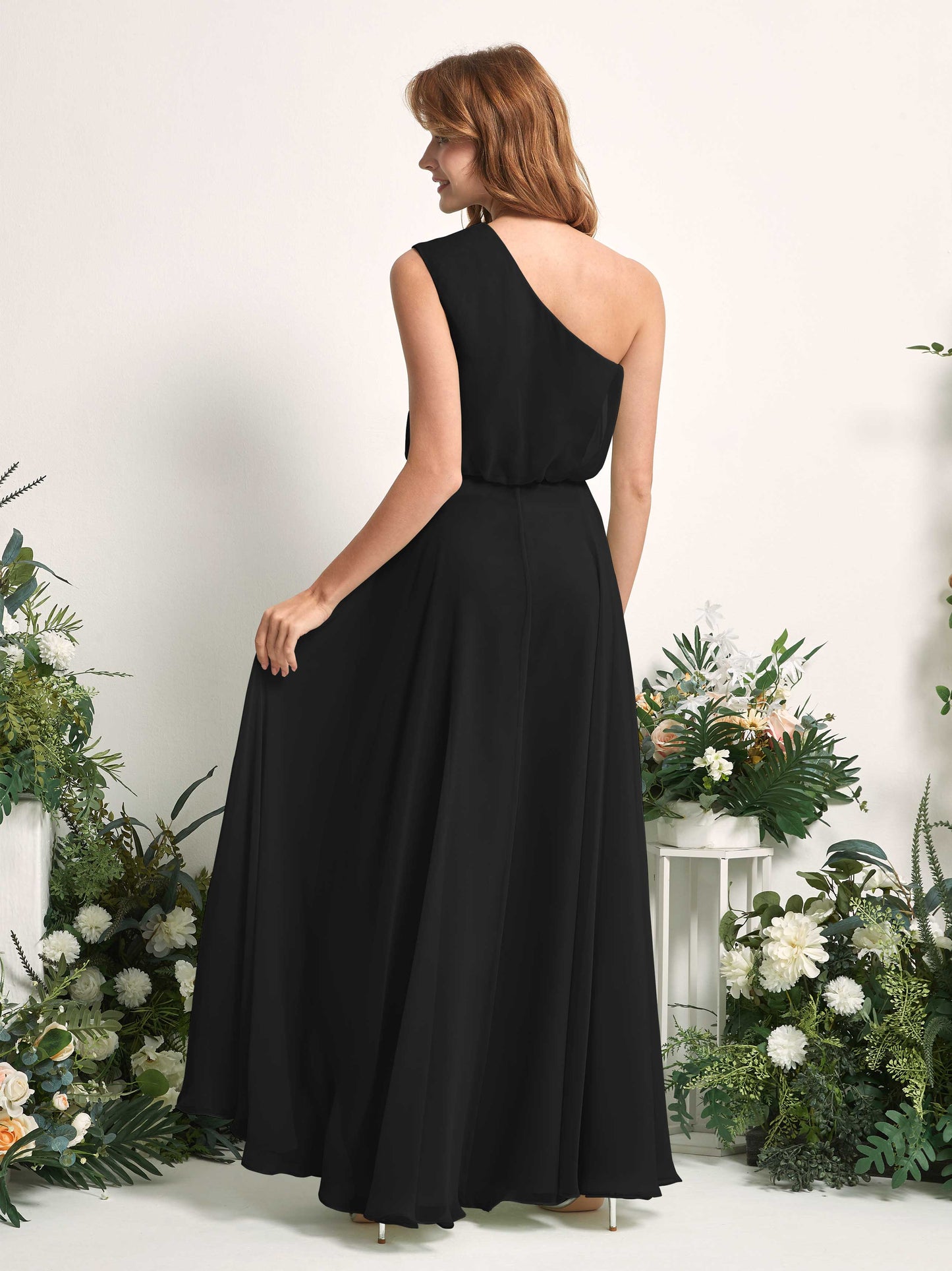 Cecily Black One Shoulder Maxi Dress