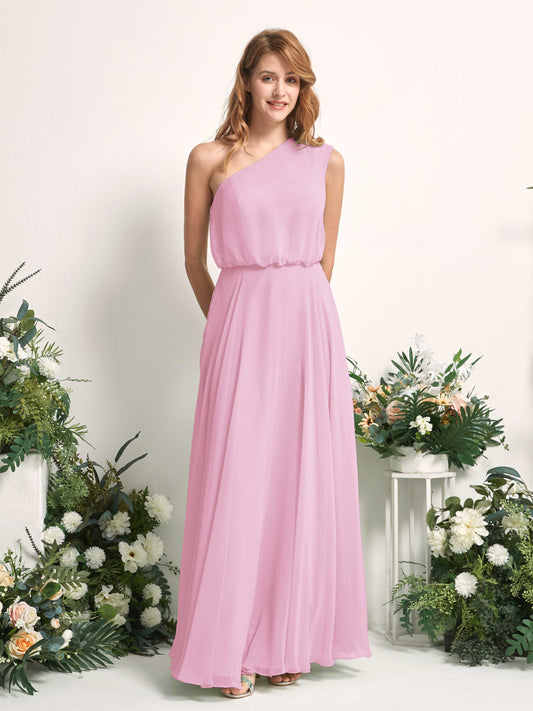 Cecily Candy Pink One Shoulder Maxi Dress