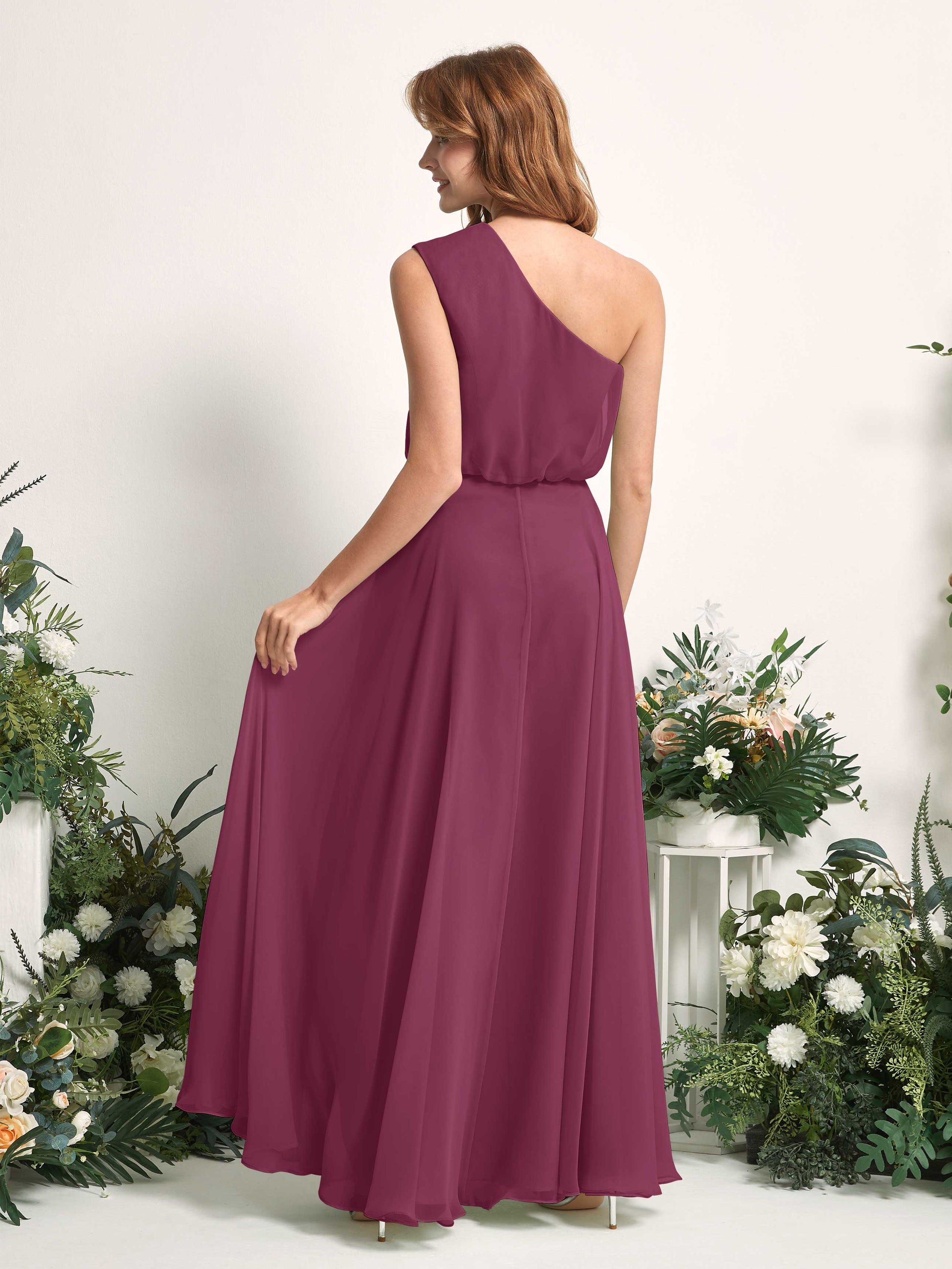 Cecily Chianti One Shoulder Maxi Dress