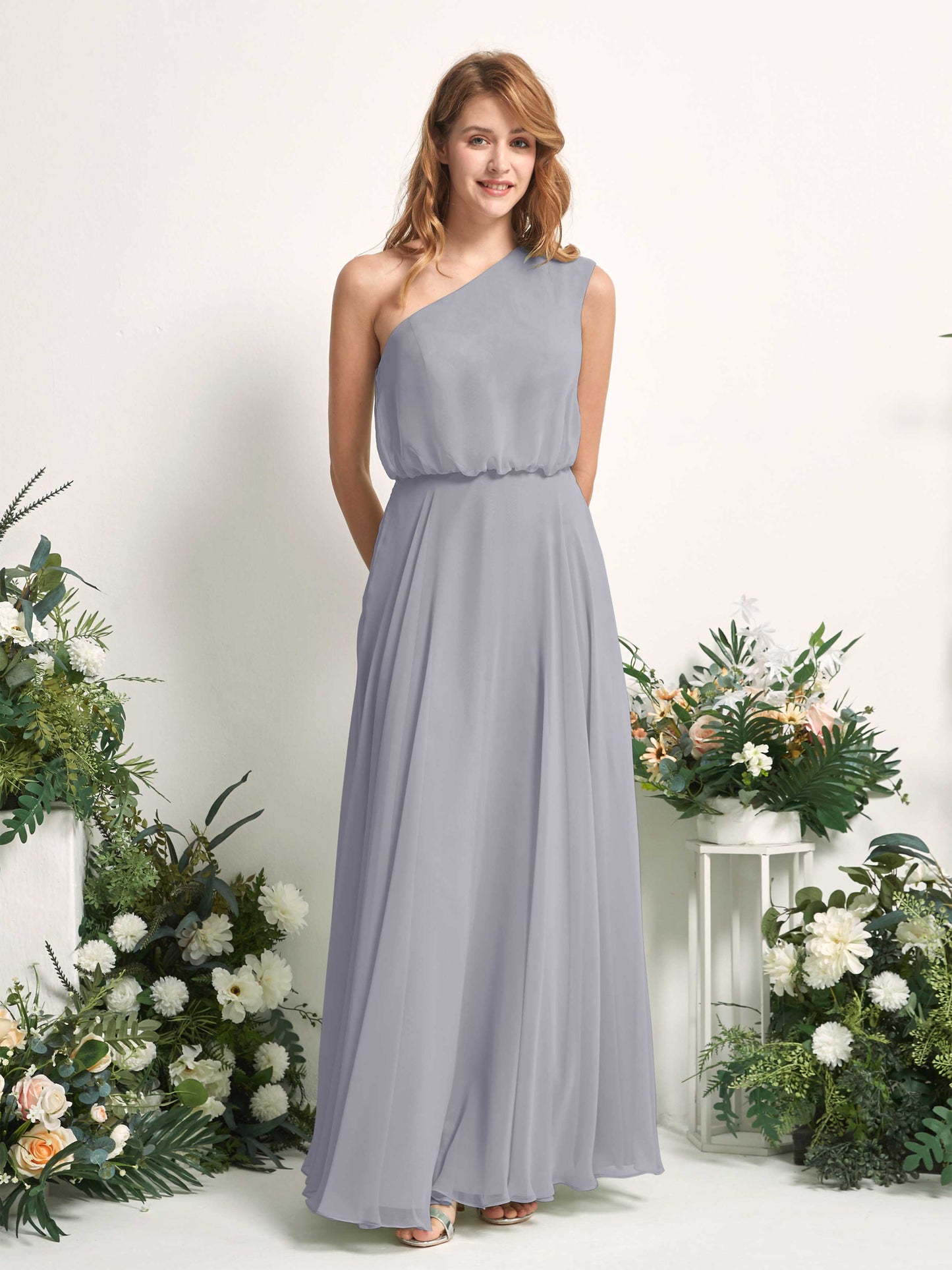 Cecily Dusty Lavender One Shoulder Maxi Dress