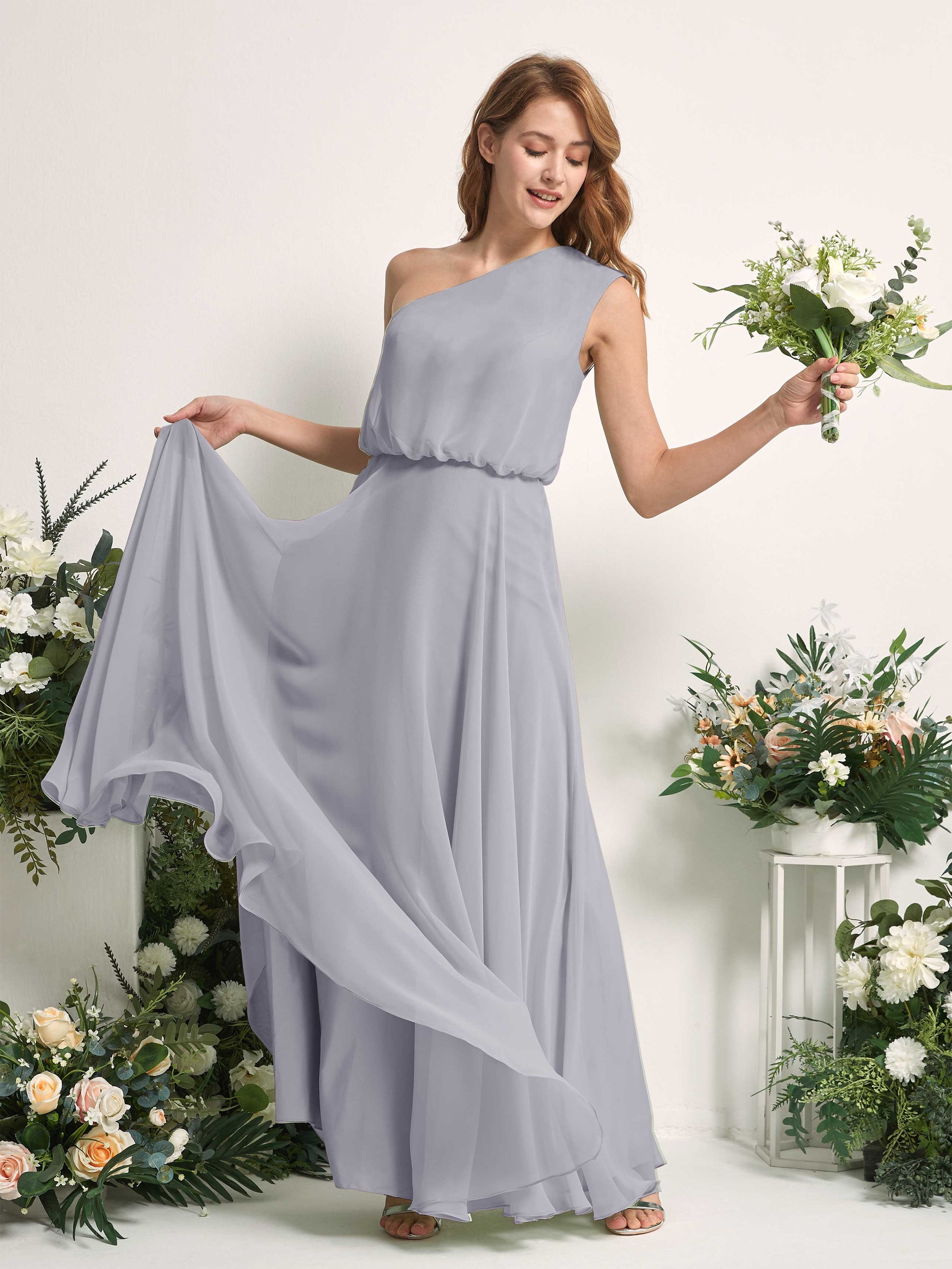 Cecily Dusty Lavender One Shoulder Maxi Dress