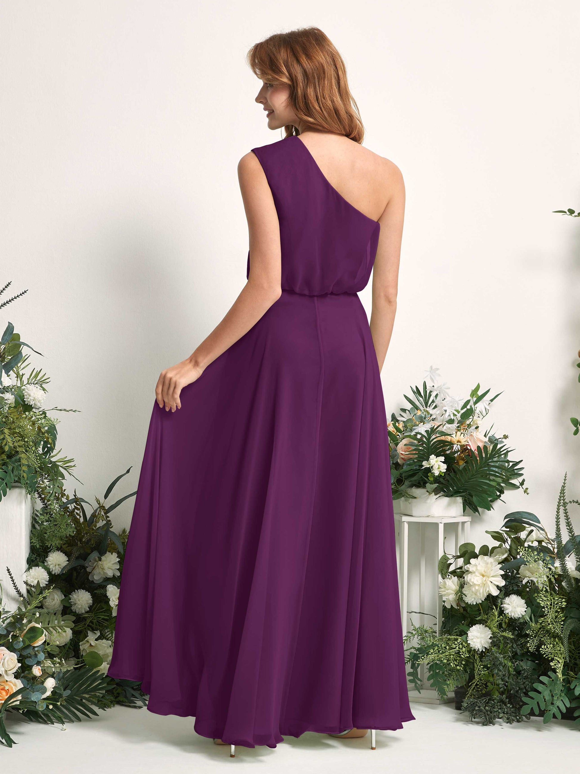 Cecily Grape One Shoulder Maxi Dress