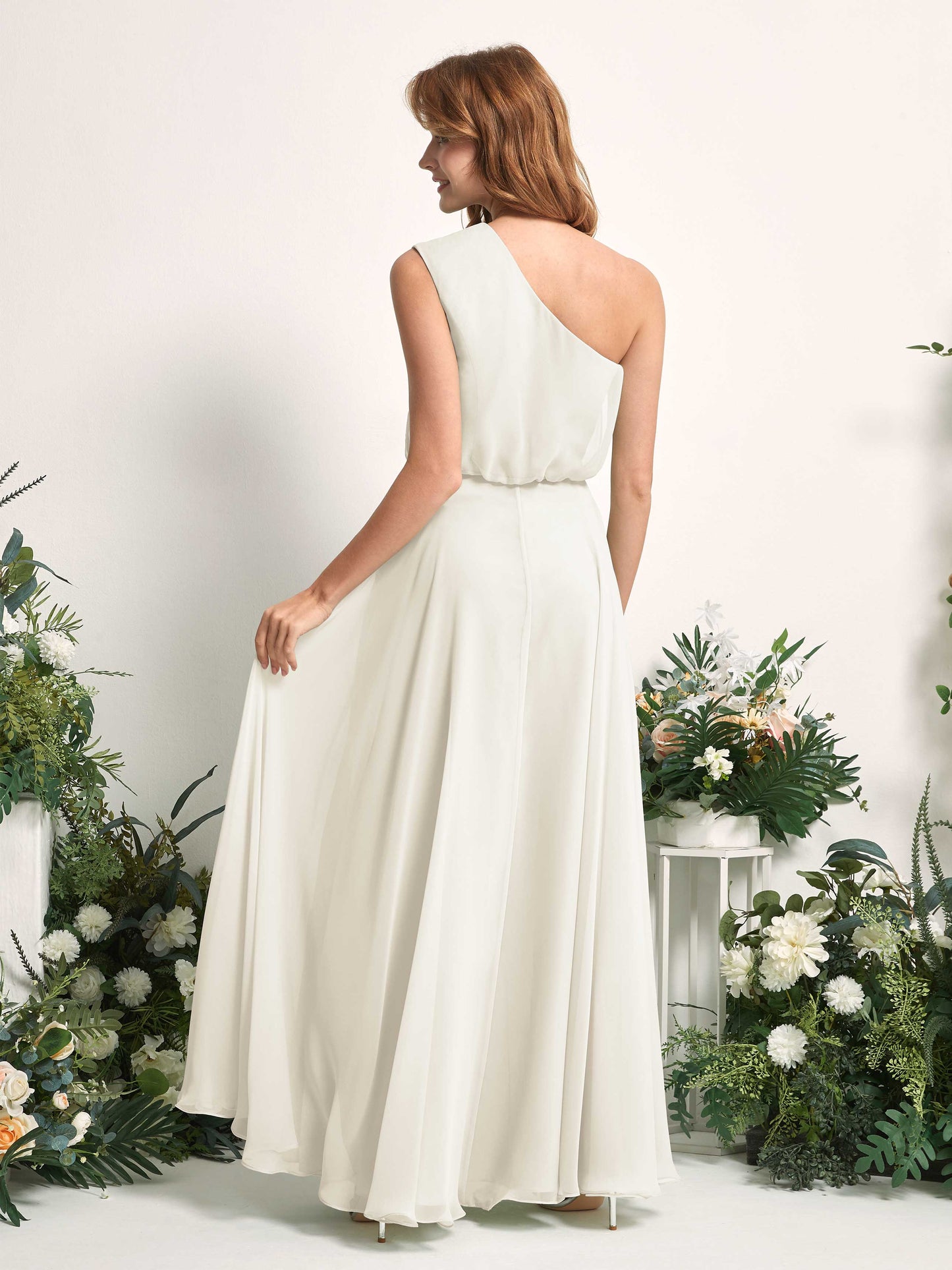 Cecily Ivory One Shoulder Maxi Dress