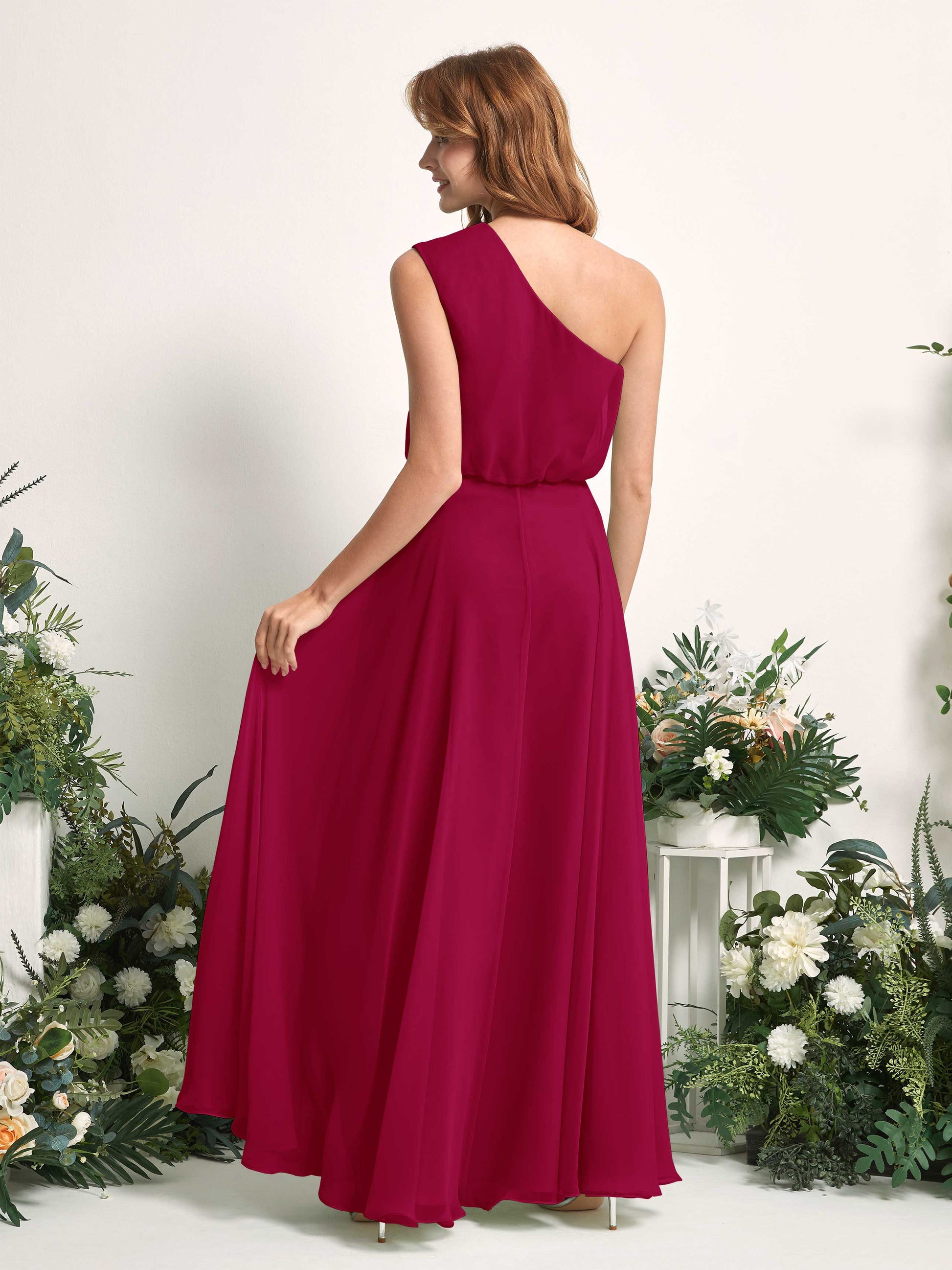 Cecily Jester Red One Shoulder Maxi Dress