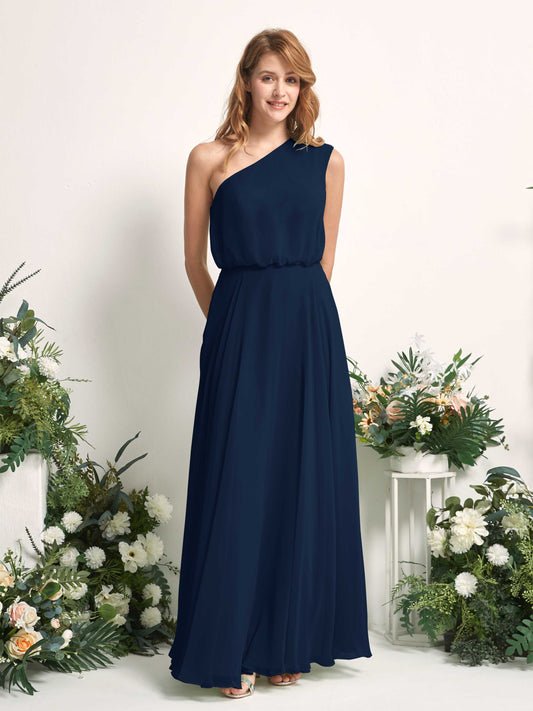 Cecily Navy One Shoulder Maxi Dress