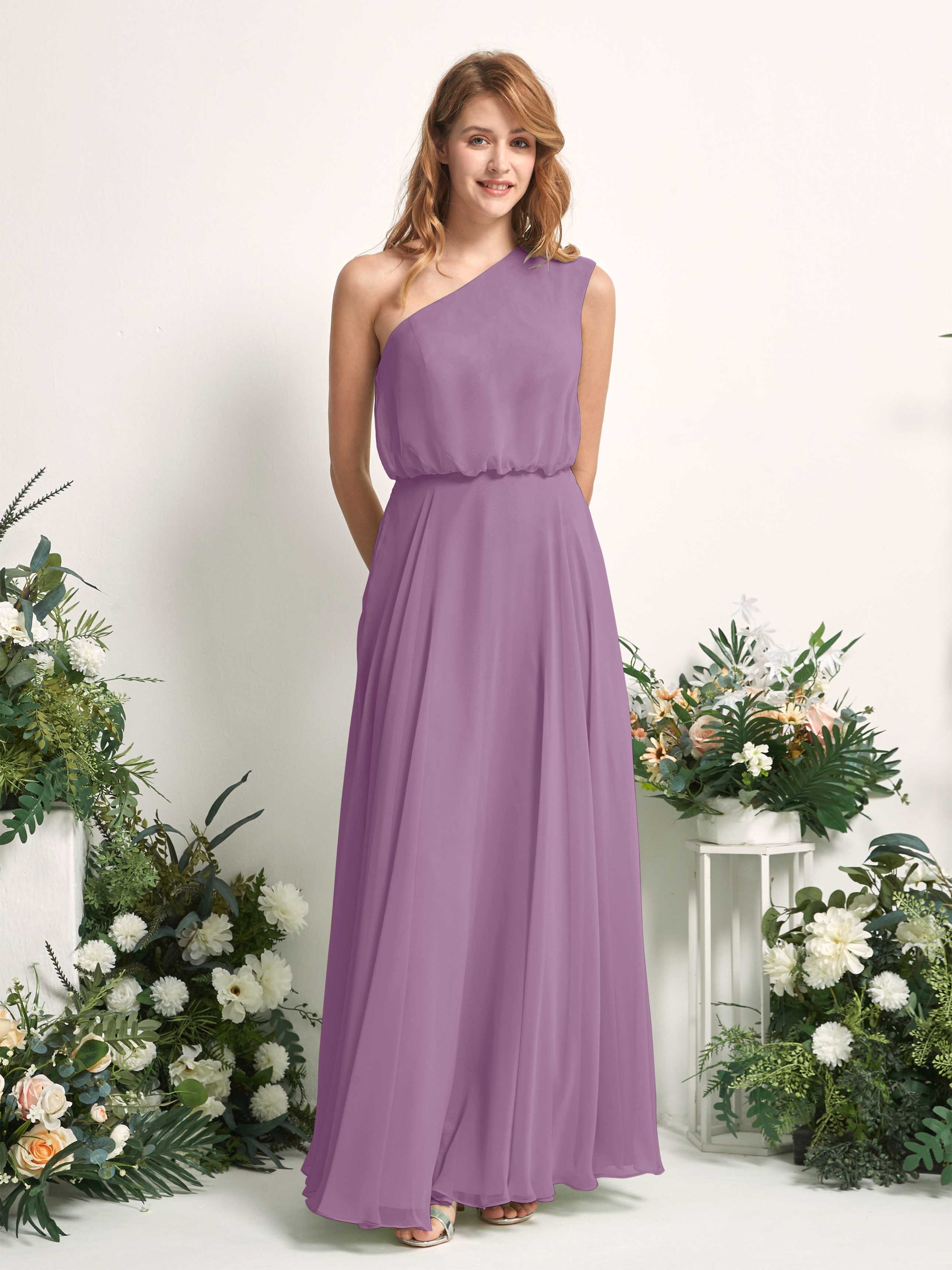 Cecily Orchid Mist One Shoulder Maxi Dress