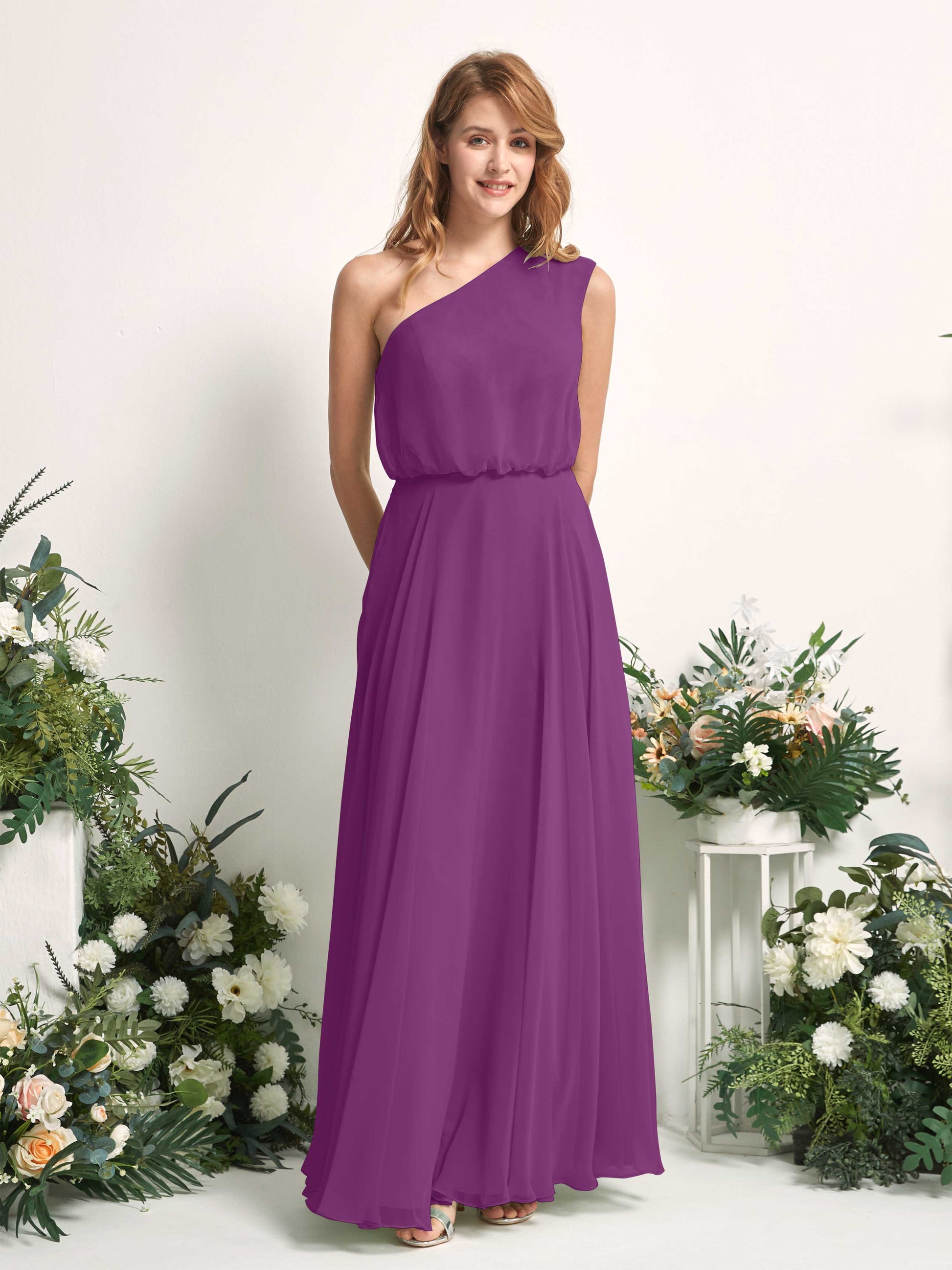 Cecily Purple One Shoulder Maxi Dress