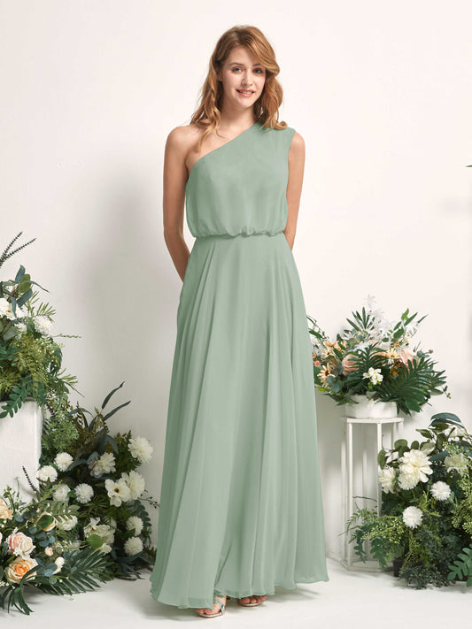 Cecily Sage Green One Shoulder Maxi Dress