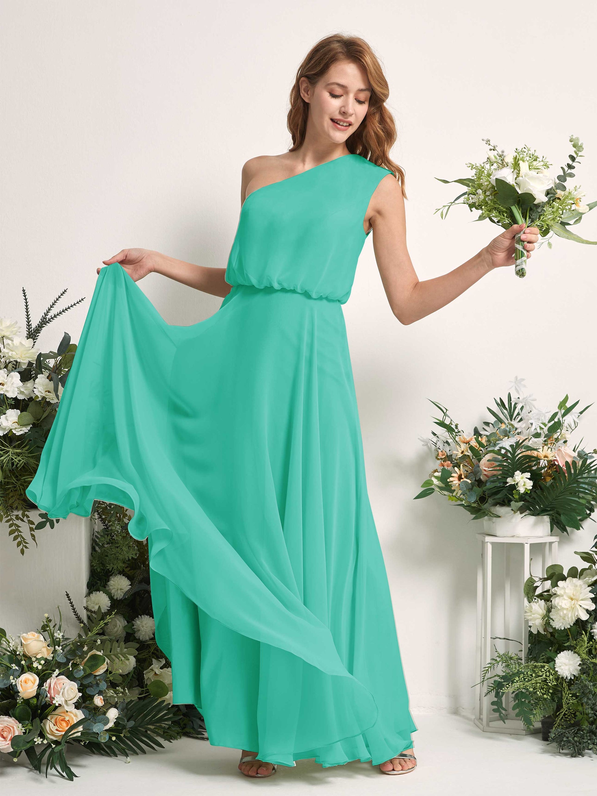 Cecily Tiffany One Shoulder Maxi Dress