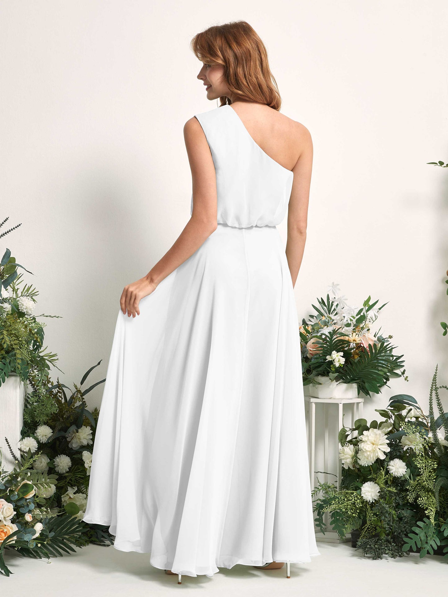 Cecily White One Shoulder Maxi Dress