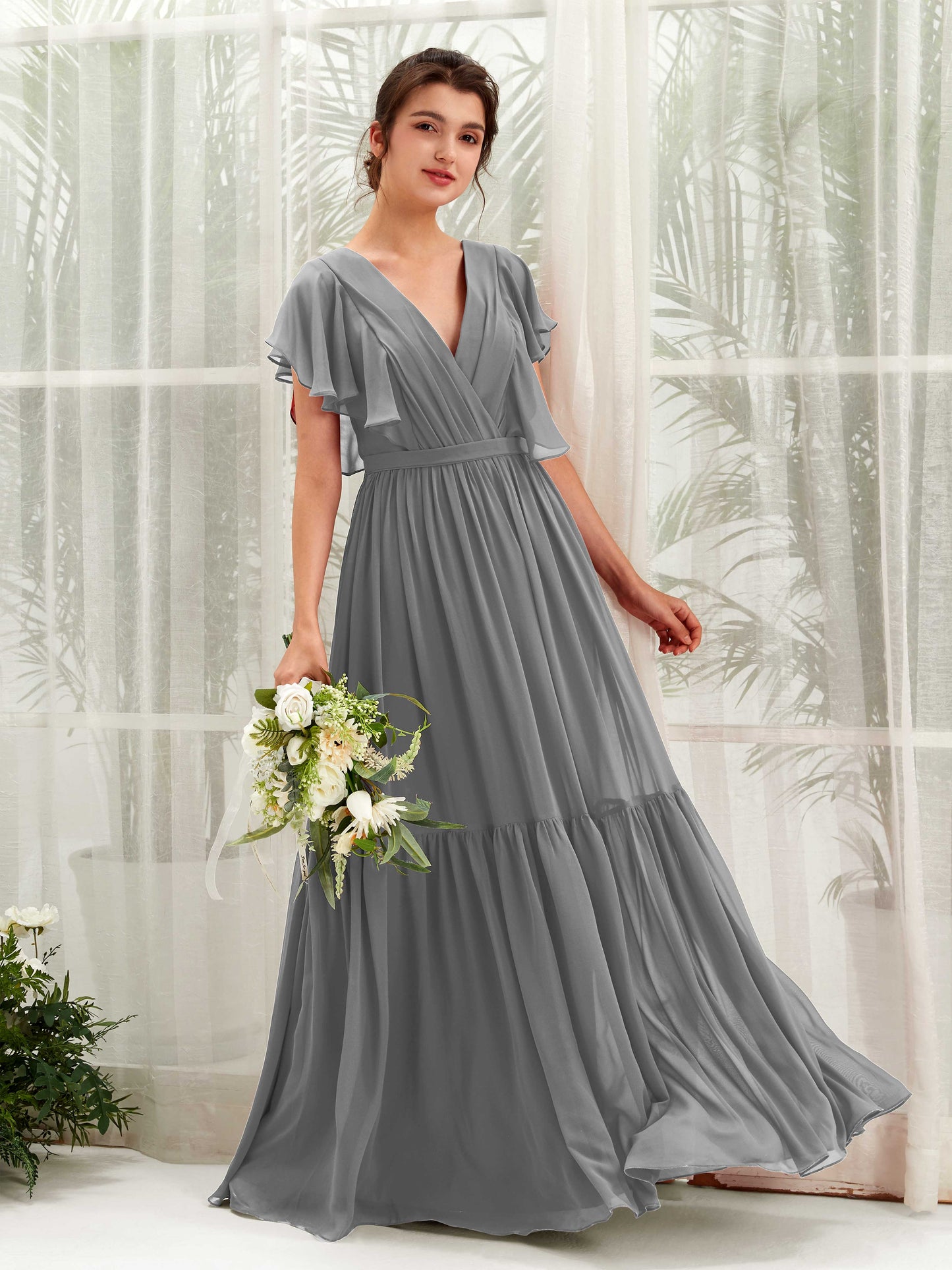 Chaya Steel Gray Maxi Dress