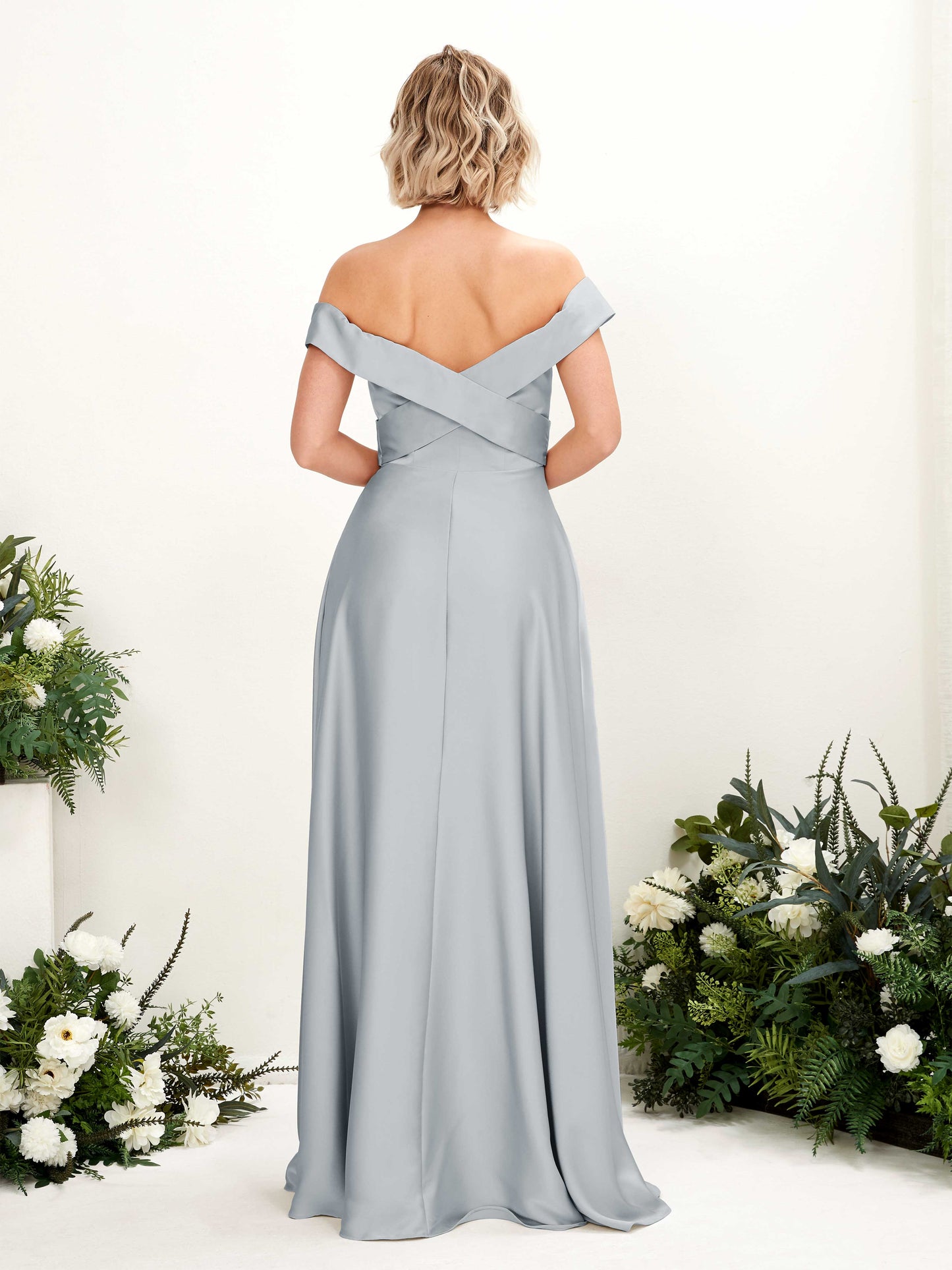 Chloe Baby Blue Satin Maxi Dress