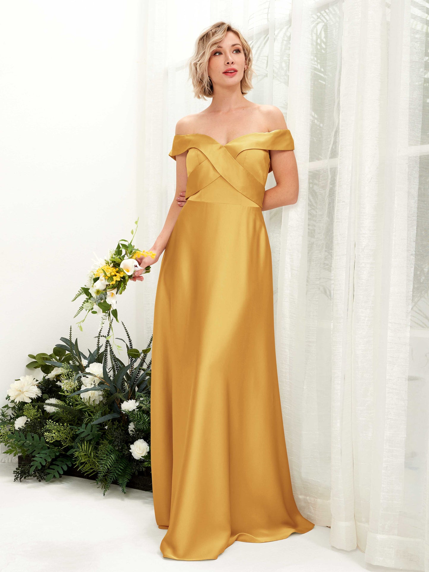 Chloe Canary Satin Maxi Dress