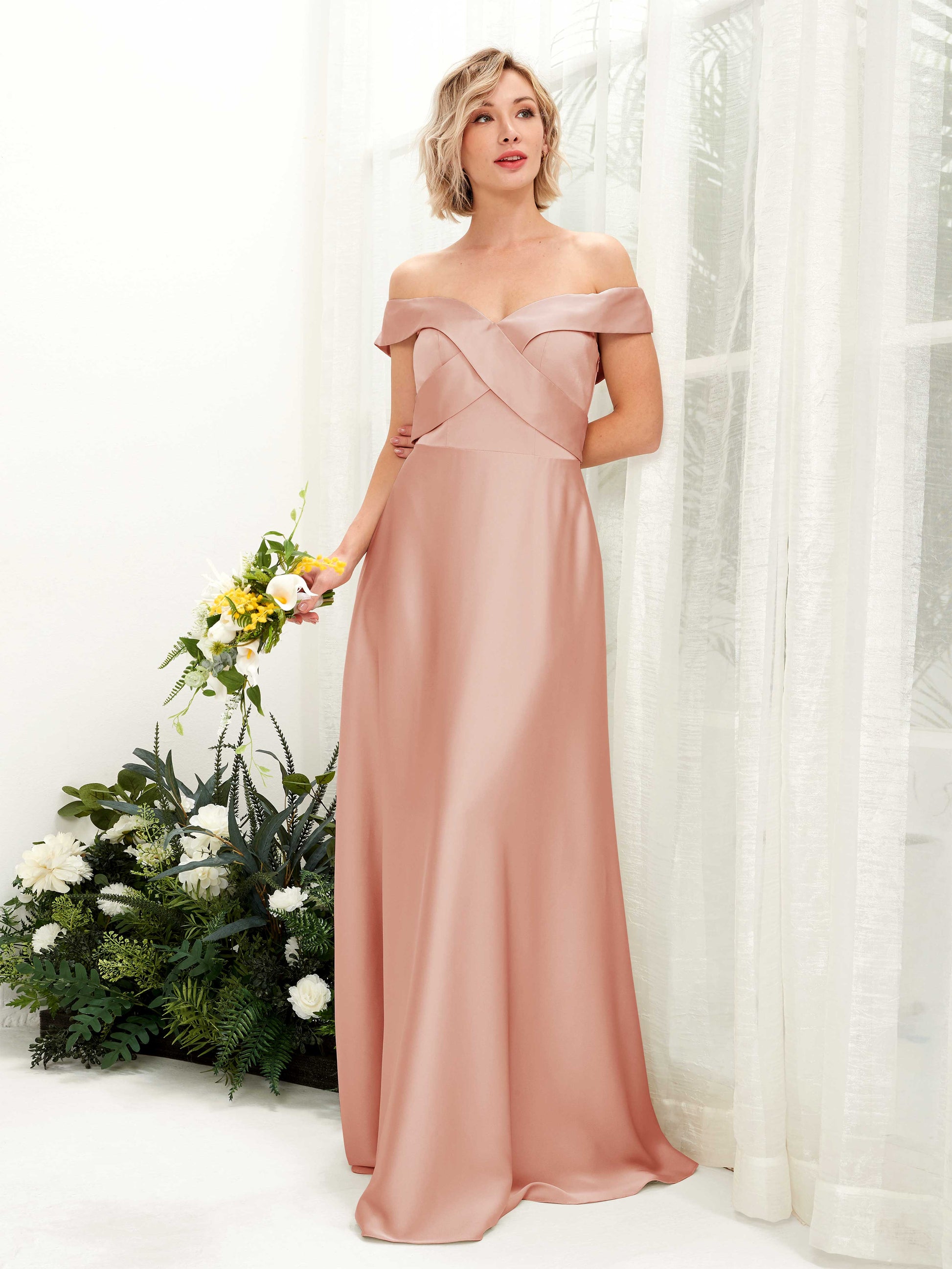 Chloe Cantaloupe Satin Maxi Dress