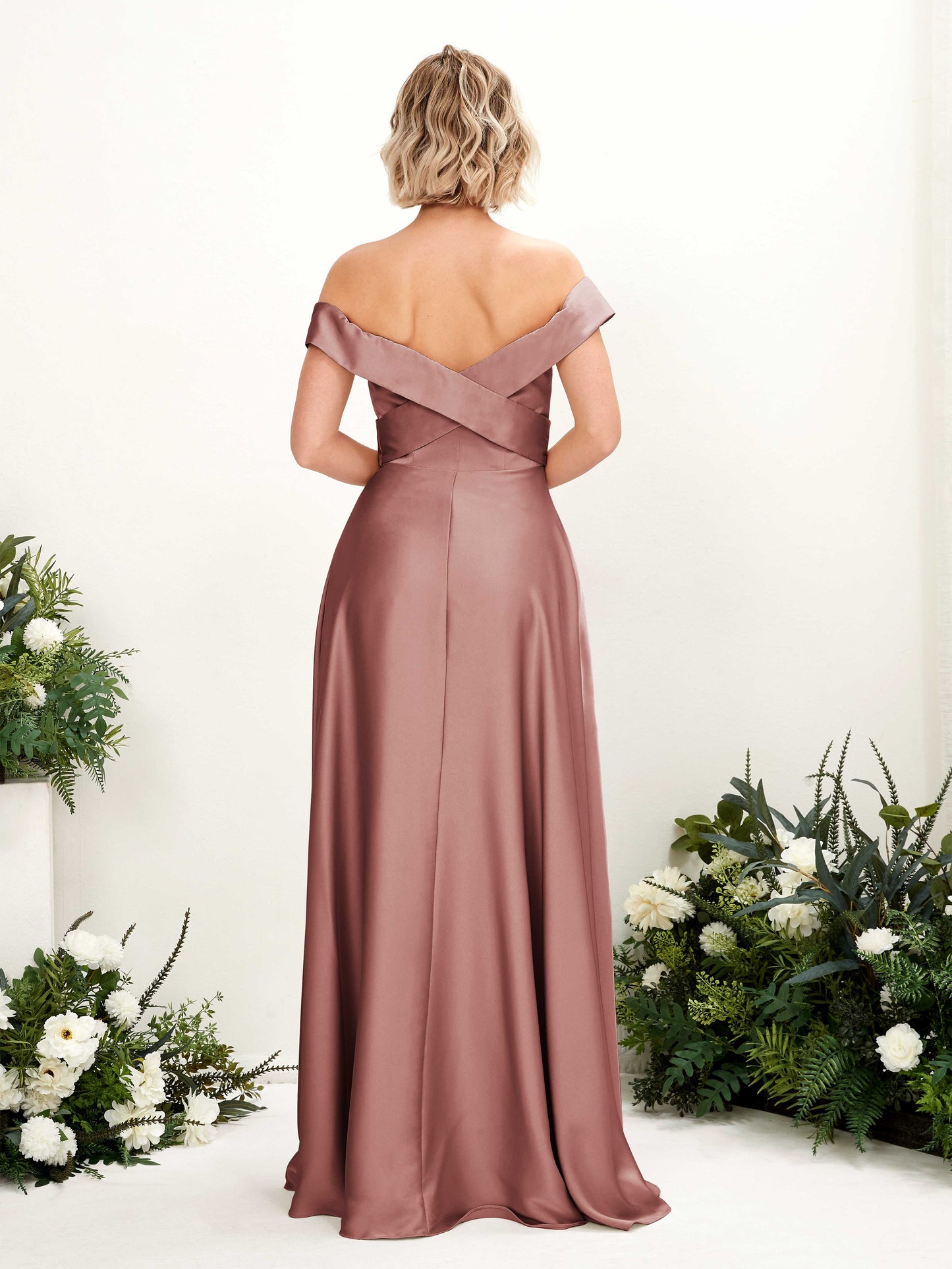 Chloe Desert Rose Satin Maxi Dress