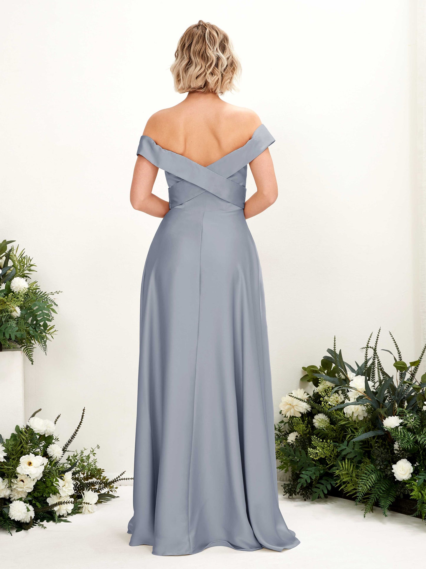 Chloe Dusty Blue Satin Maxi Dress