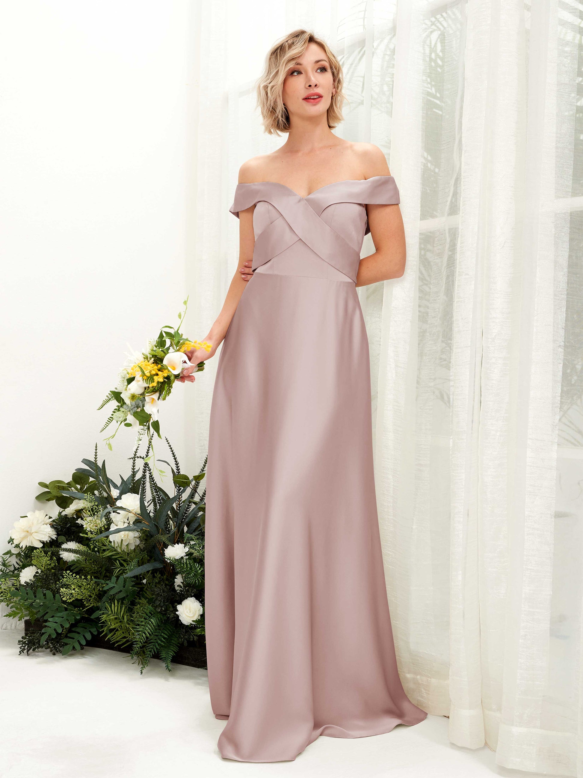 Chloe Dusty Rose Satin Maxi Dress