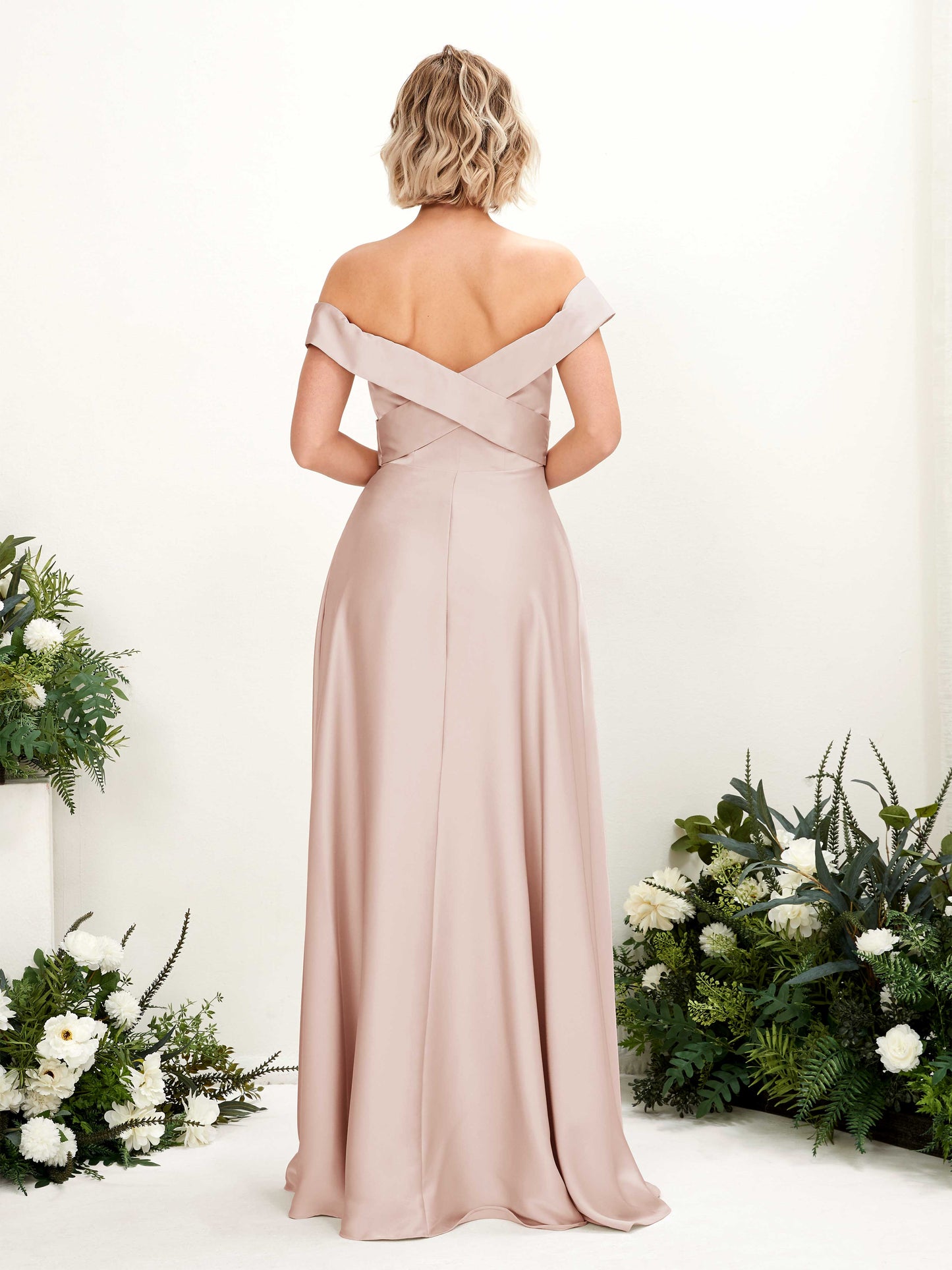 Chloe Pearl Pink Satin Maxi Dress