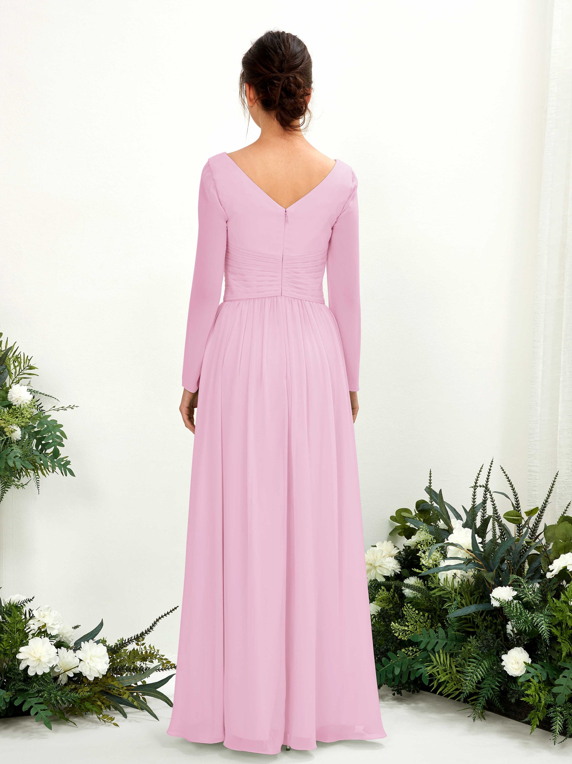 Coline Candy Pink Long Sleeve Maxi Dress