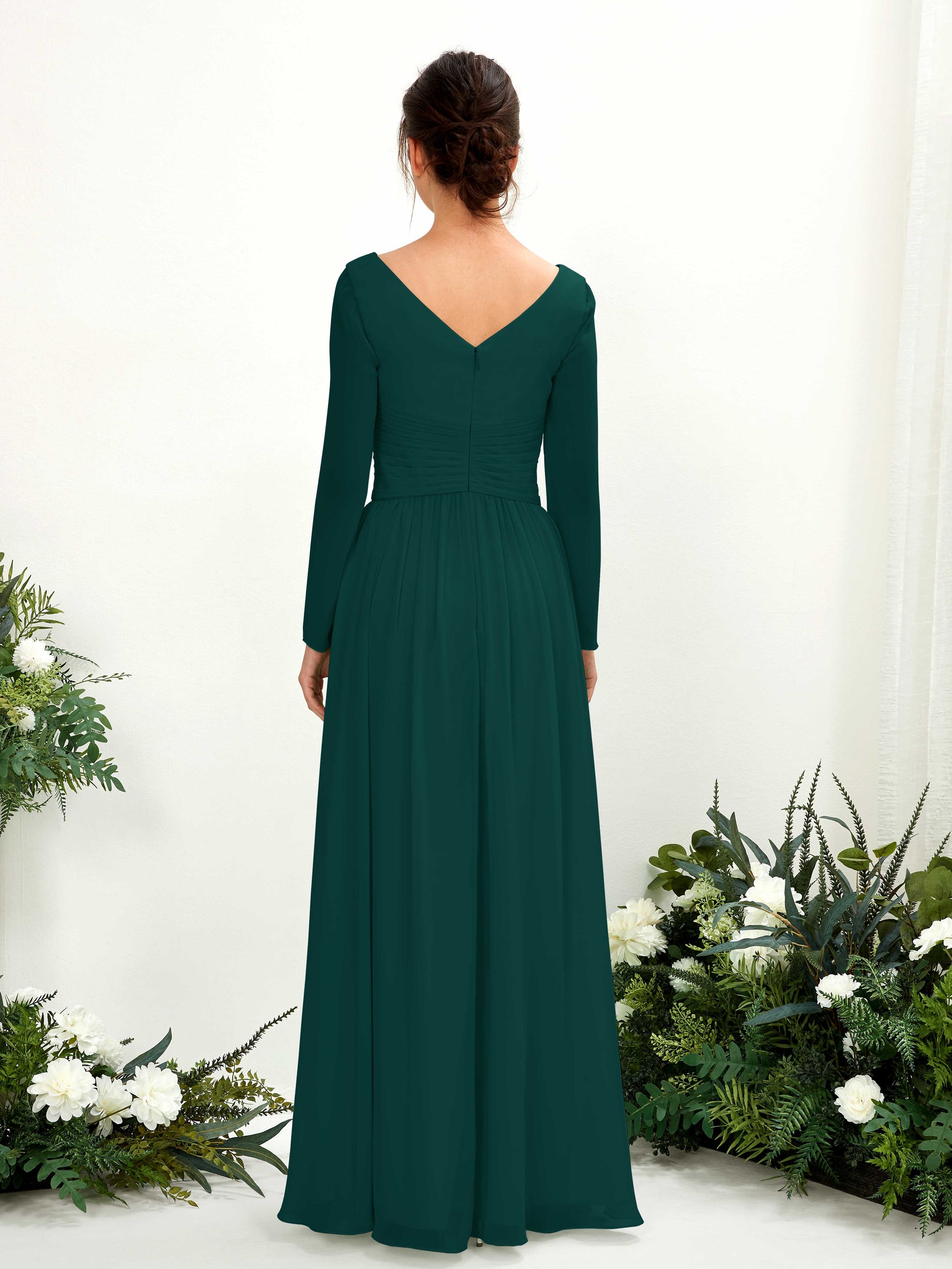 Coline Dark Emerald Long Sleeve Maxi Dress