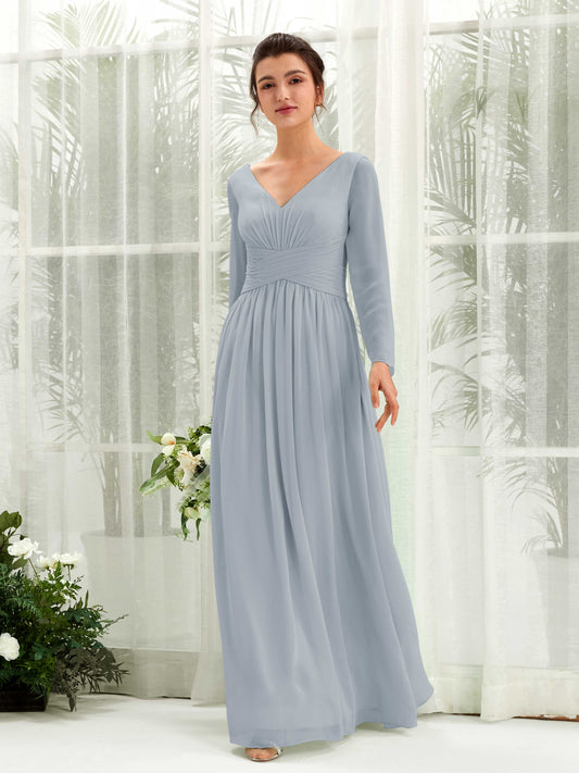 Coline Dusty Blue-Upgrade Long Sleeve Maxi Dress