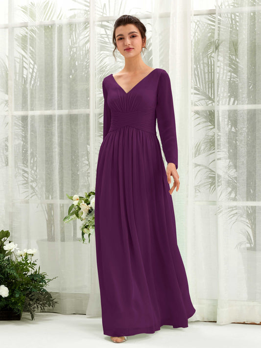 Coline Grape Long Sleeve Maxi Dress