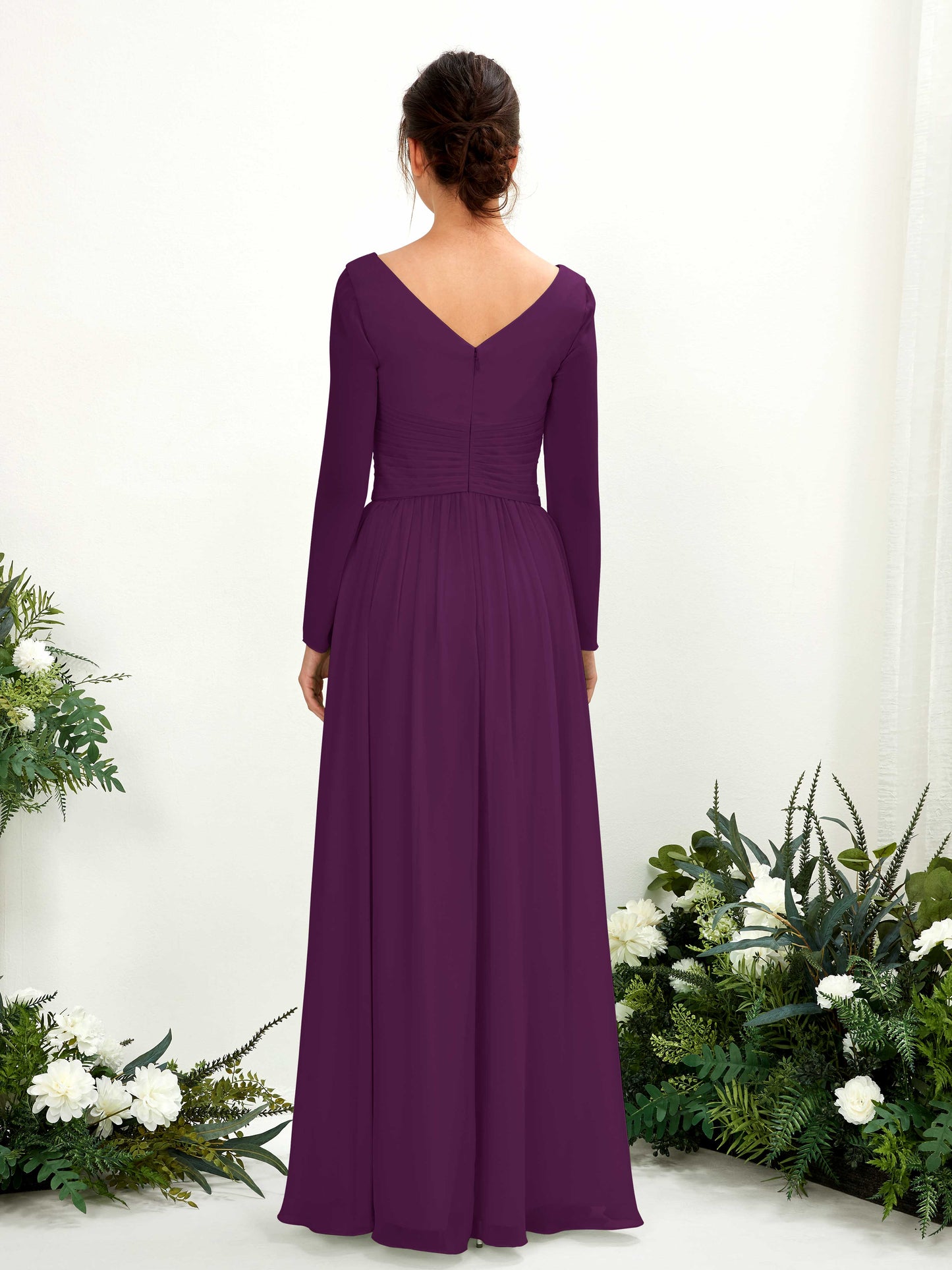 Coline Grape Long Sleeve Maxi Dress