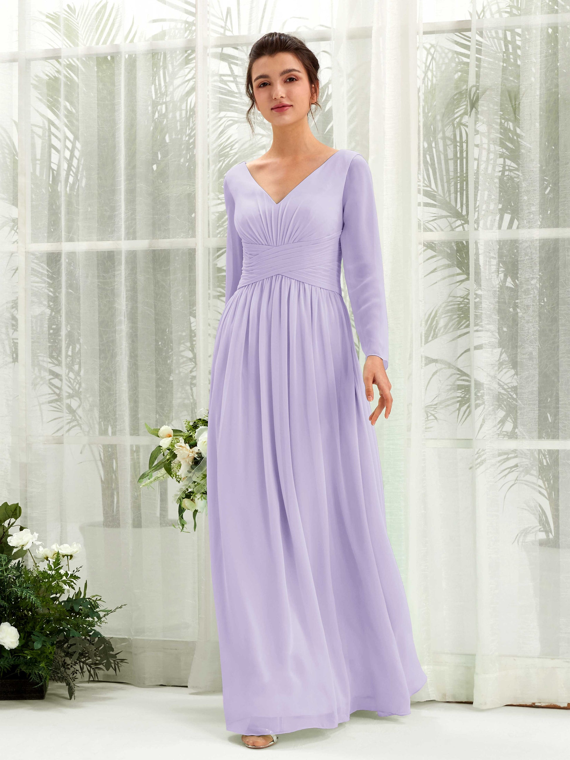 Coline Lilac Long Sleeve Maxi Dress