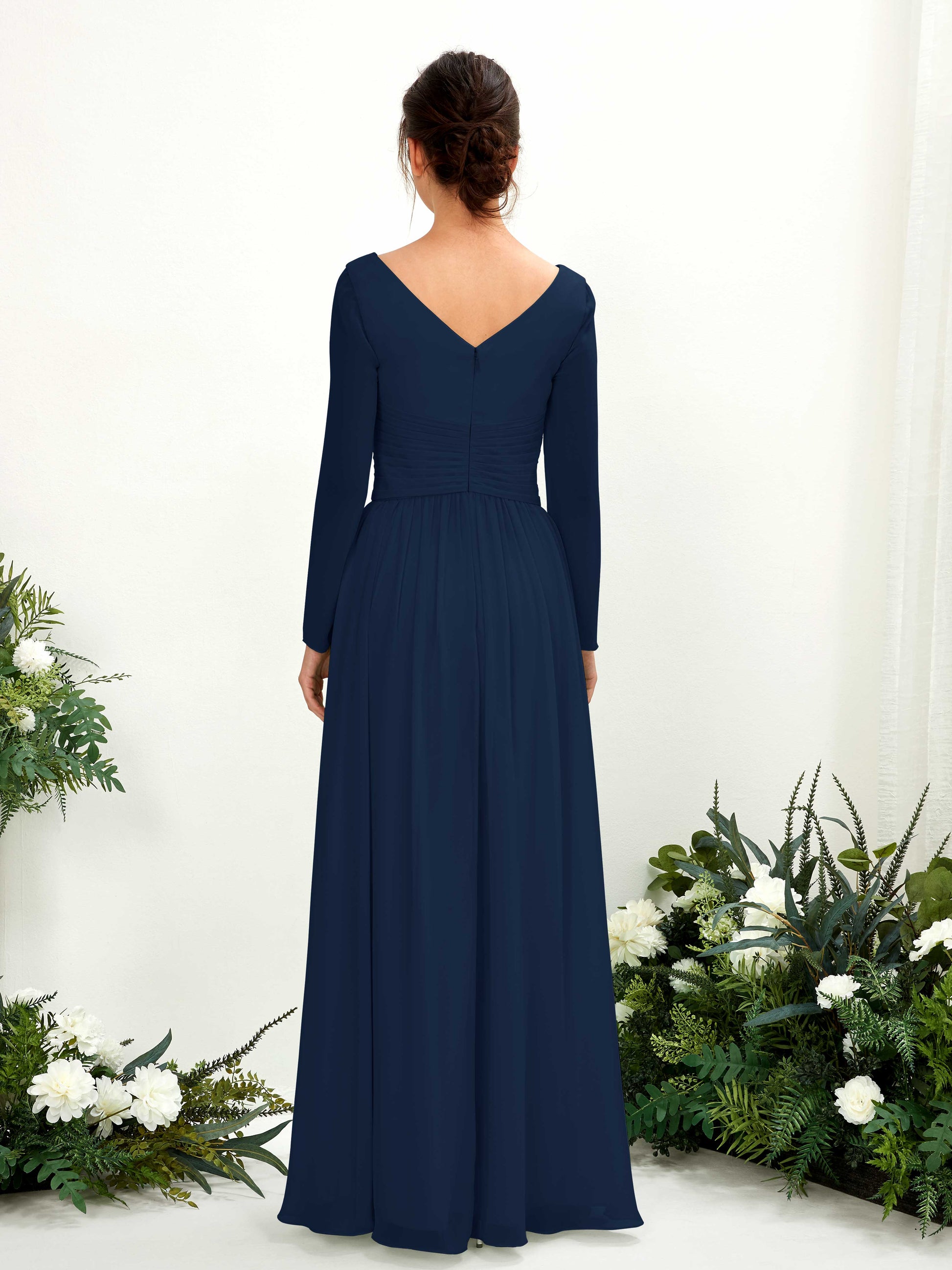 Coline Navy Long Sleeve Maxi Dress