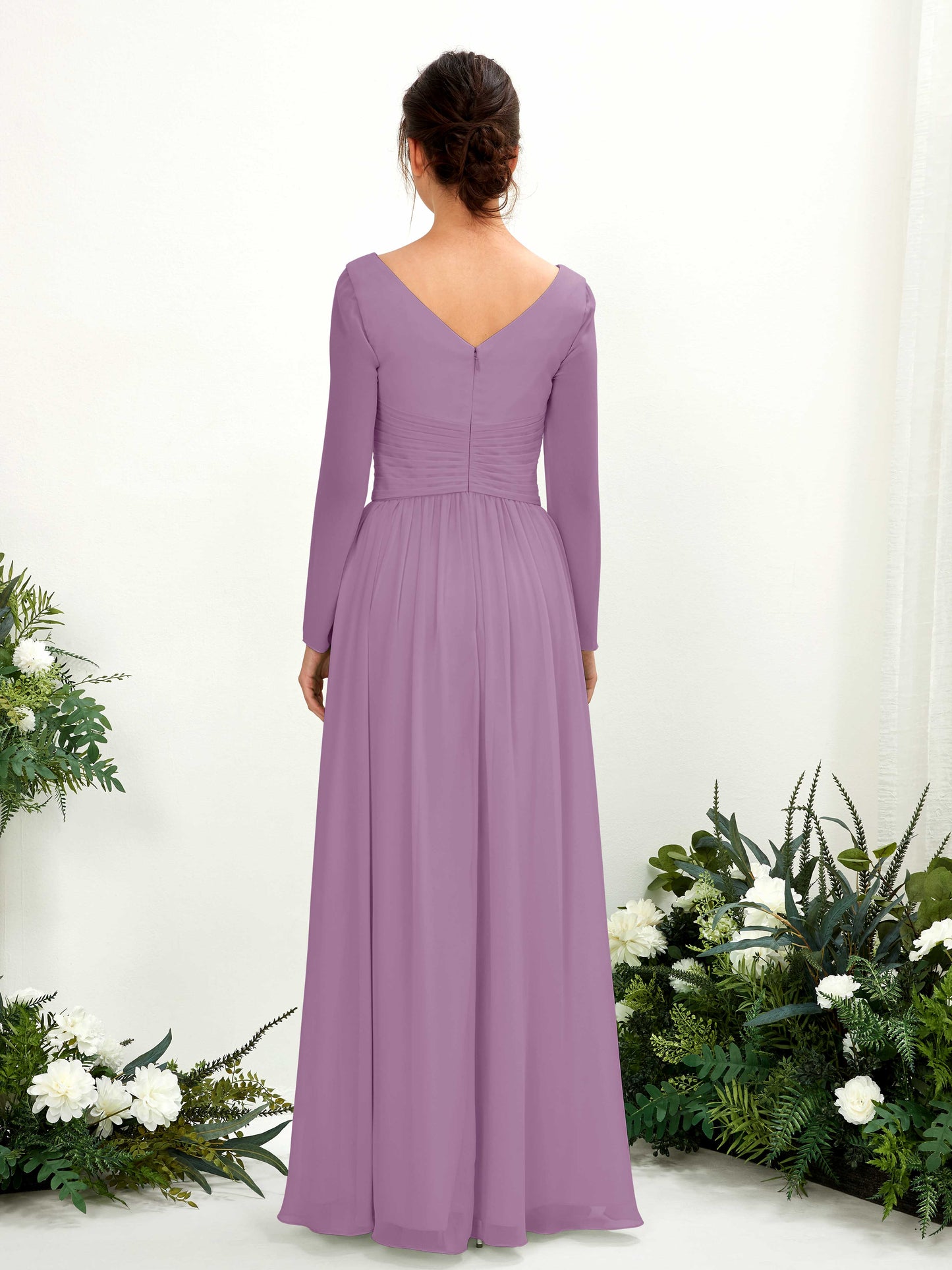 Coline Orchid Mist Long Sleeve Maxi Dress