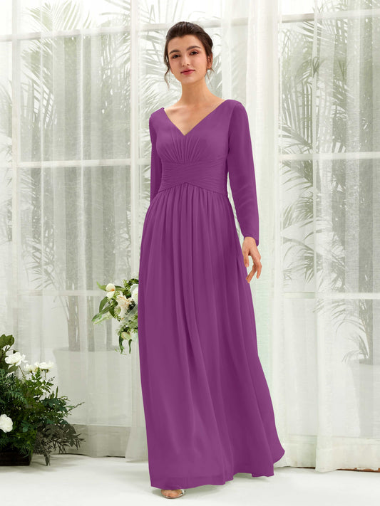 Coline Purple Long Sleeve Maxi Dress