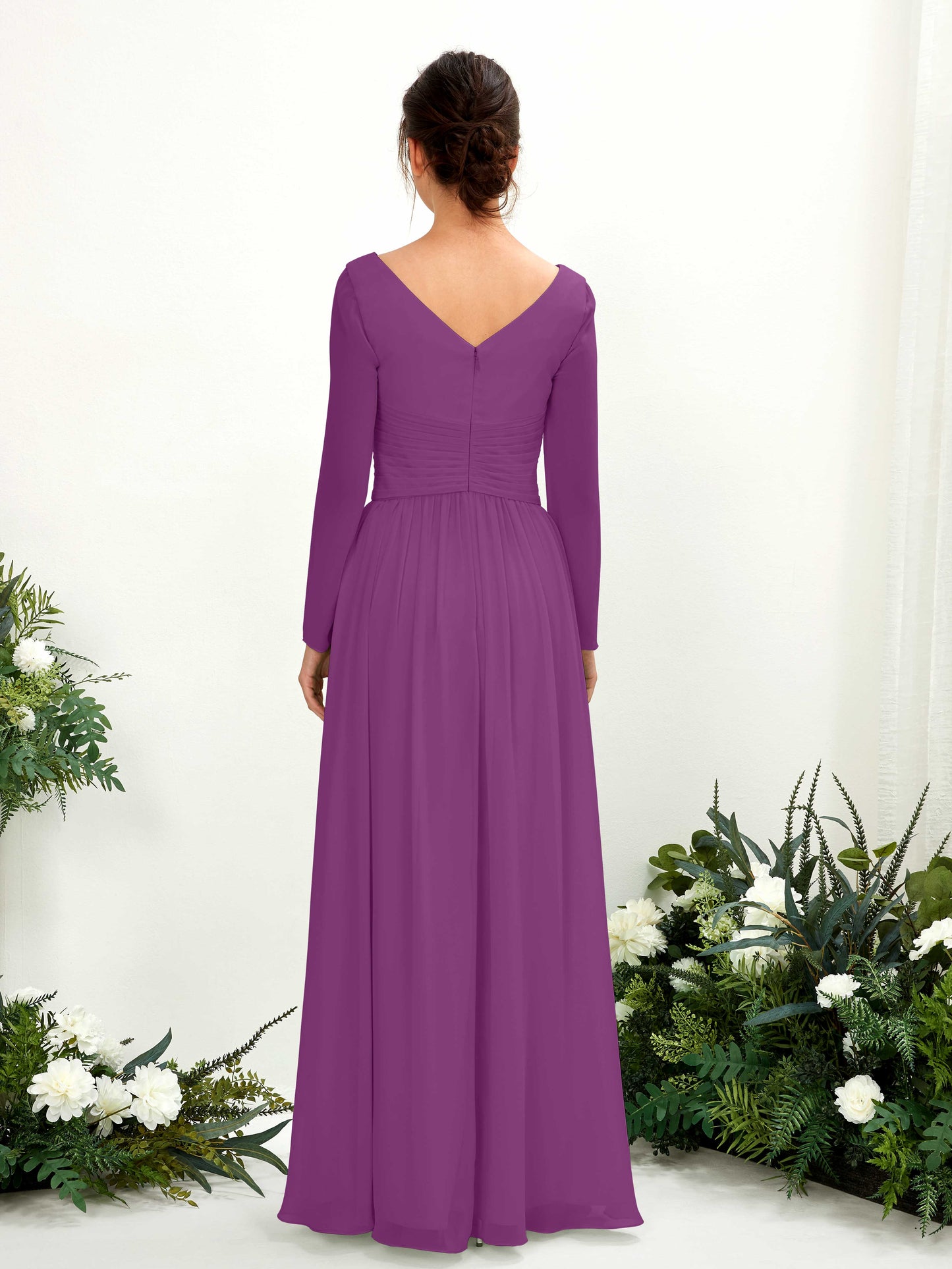 Coline Purple Long Sleeve Maxi Dress