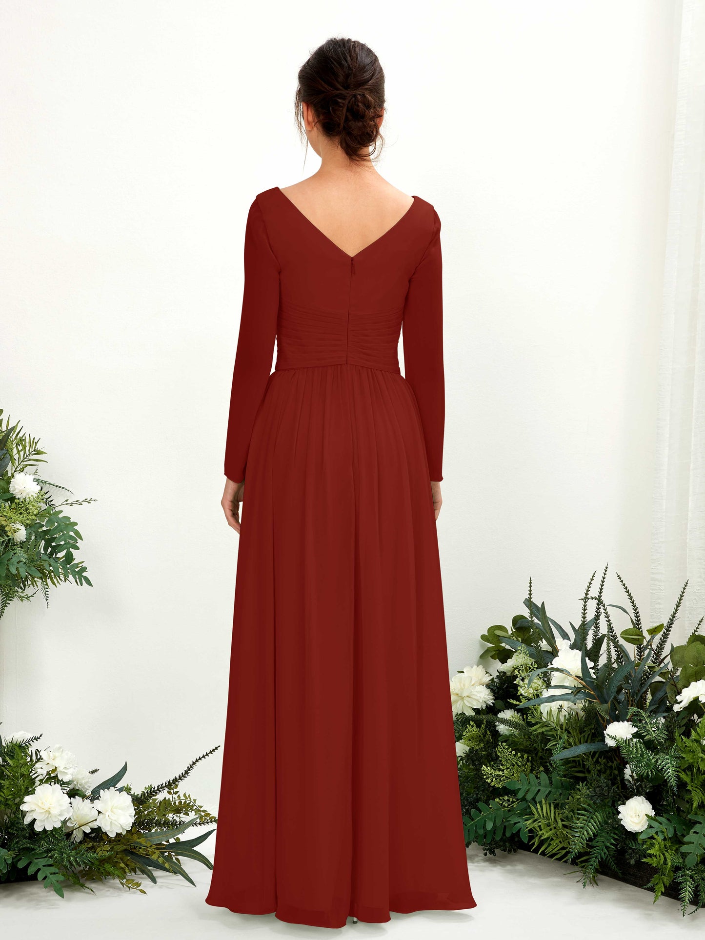 Coline Rust Long Sleeve Maxi Dress