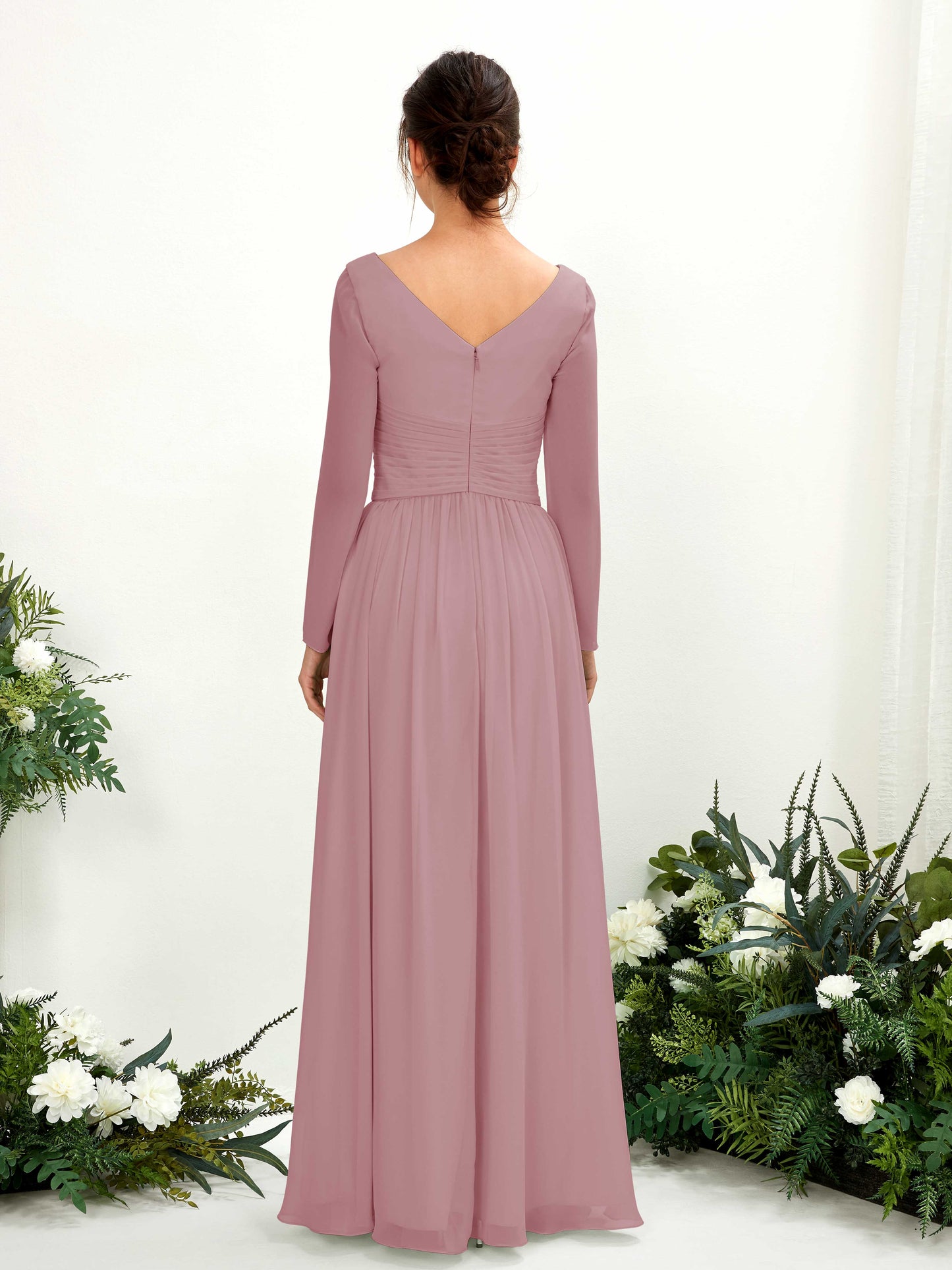 Coline Vintage Mauve Long Sleeve Maxi Dress