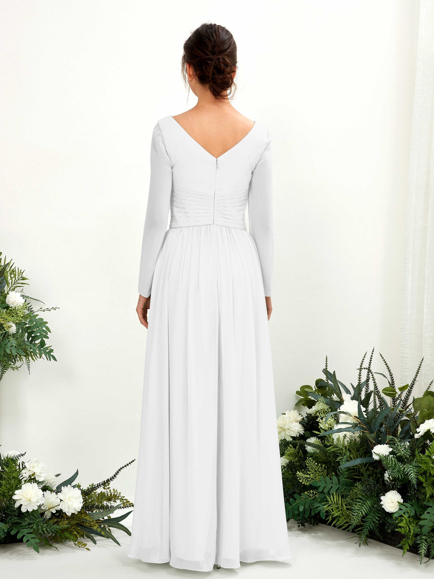 Coline White Long Sleeve Maxi Dress