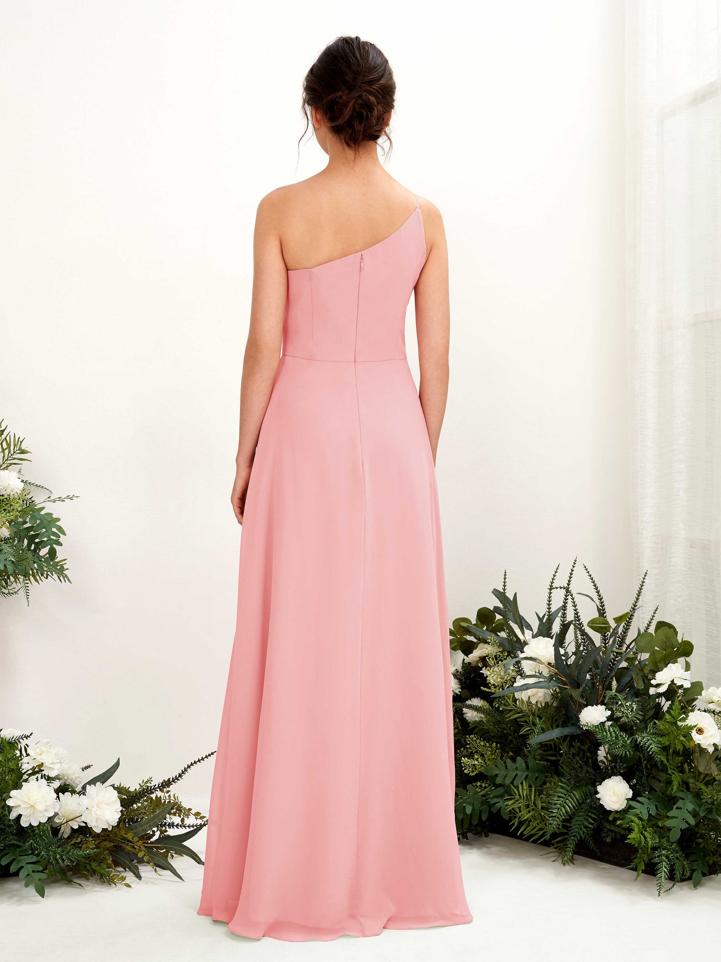 Crystal Ballet Pink One Shoulder Maxi Dress